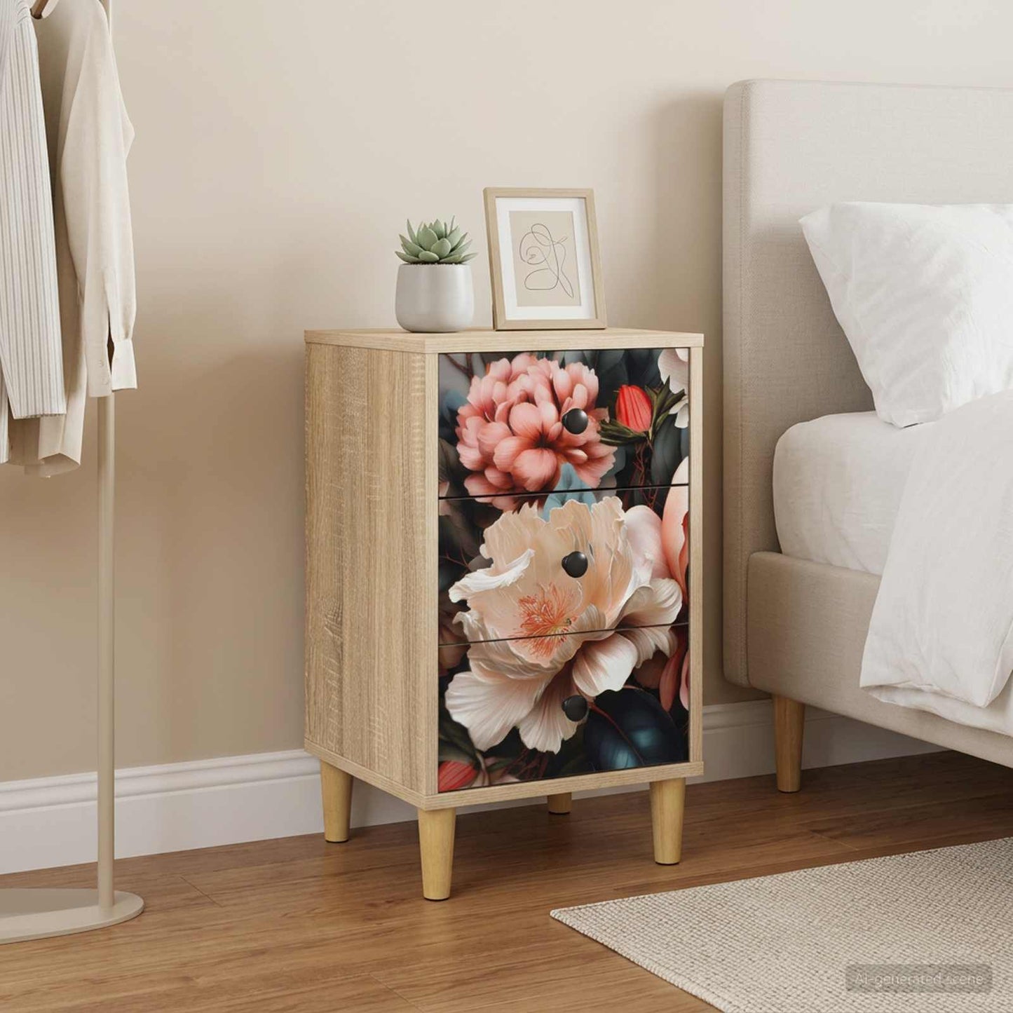 Nattbordskap BORNE 2 stk. Sonoma eik 36 x 33 x 60 cm