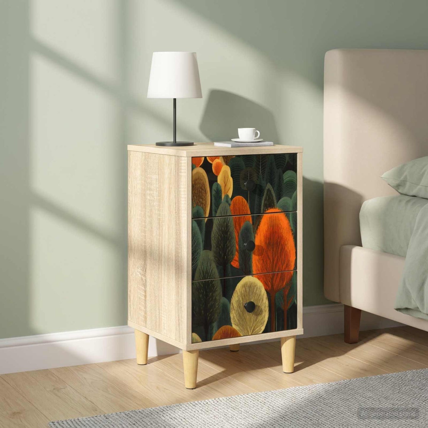 Nattbordskap ZAANDAM 2 stk. Sonoma eik 36 x 33 x 60 cm