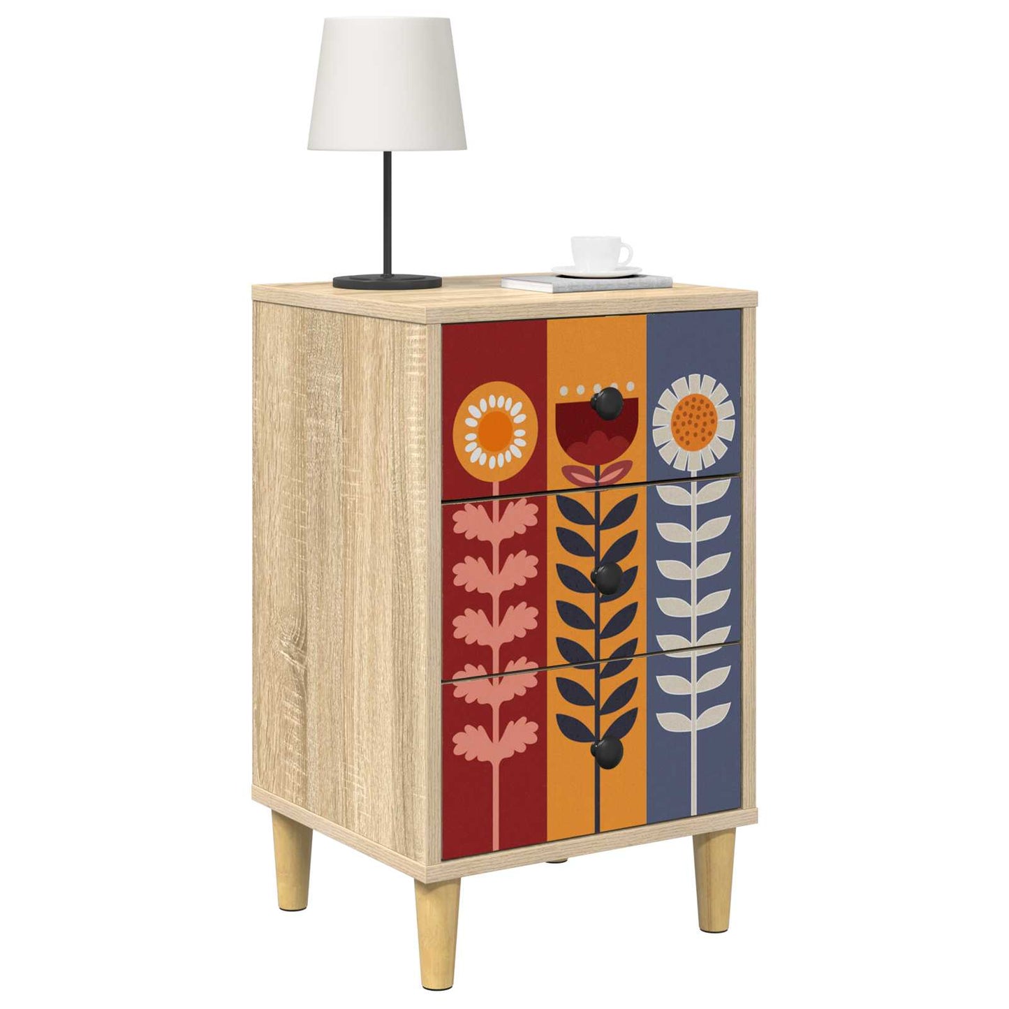 Nattbordskap ESSEN 2 stk. Sonoma eik 36 x 33 x 60 cm