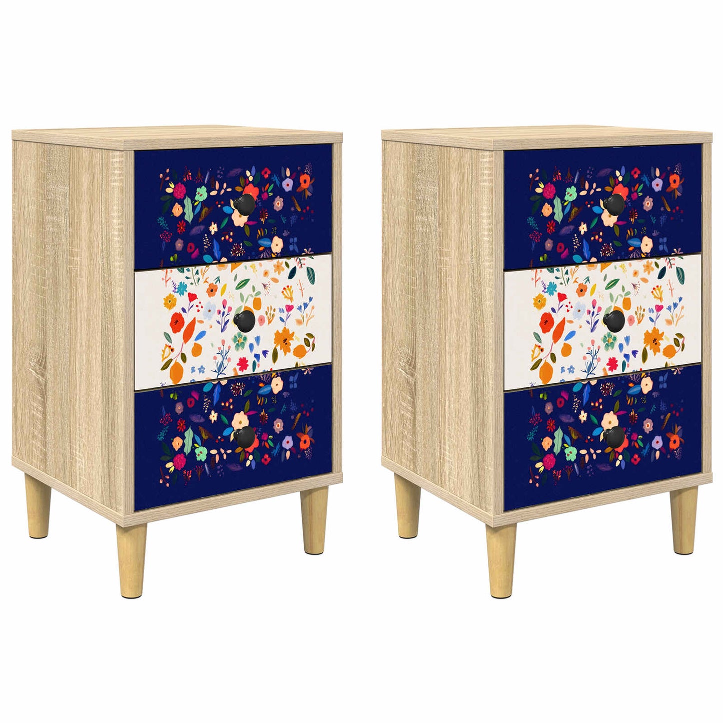 Nattbordskap MAINZ 2 stk. Sonoma eik 36 x 33 x 60 cm