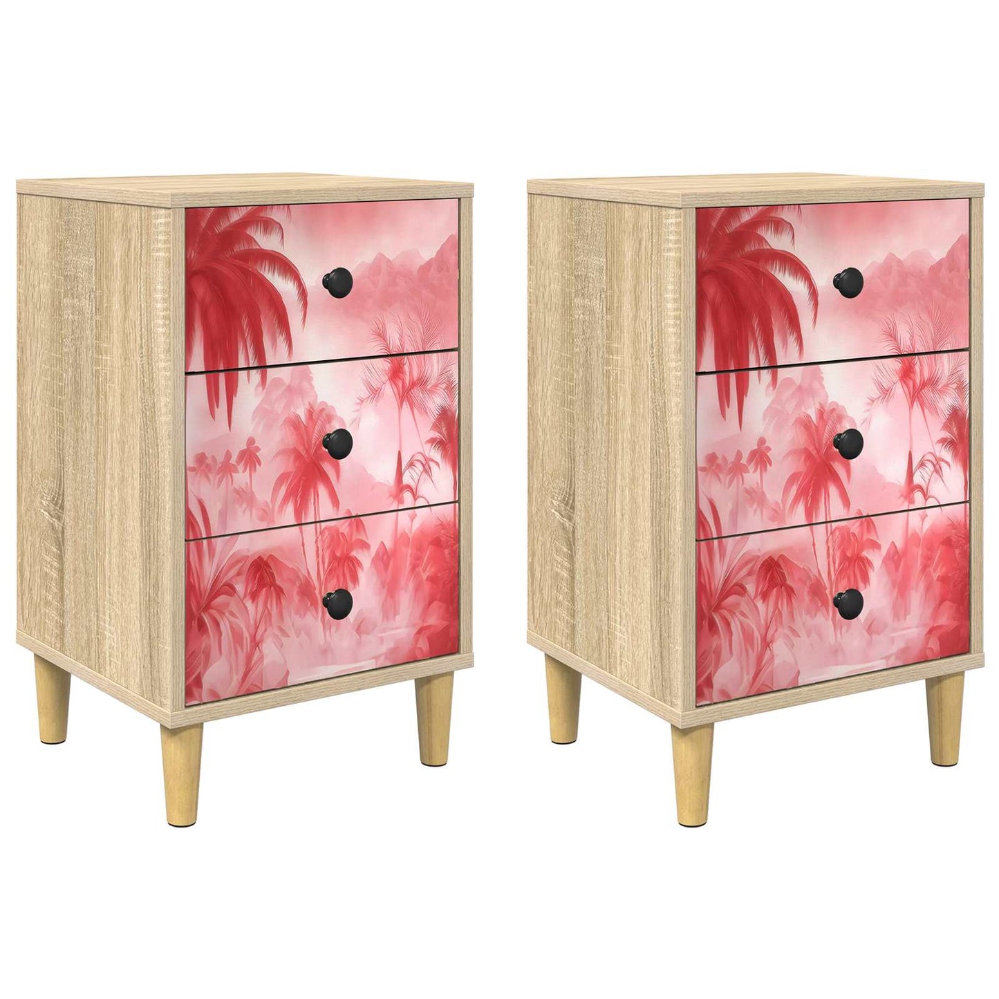 Nattbordskap AACHEN 2 stk. Sonoma eik 36 x 33 x 60 cm