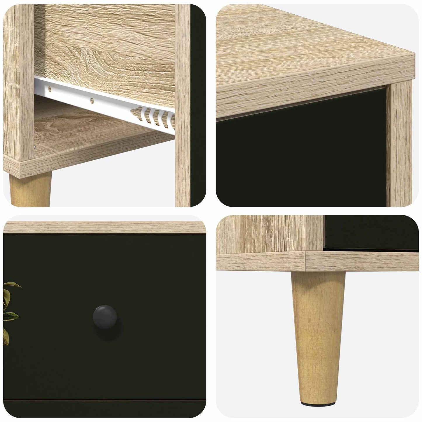 Nattbordskap BREMEN 2 stk. Sonoma eik 36 x 33 x 60 cm