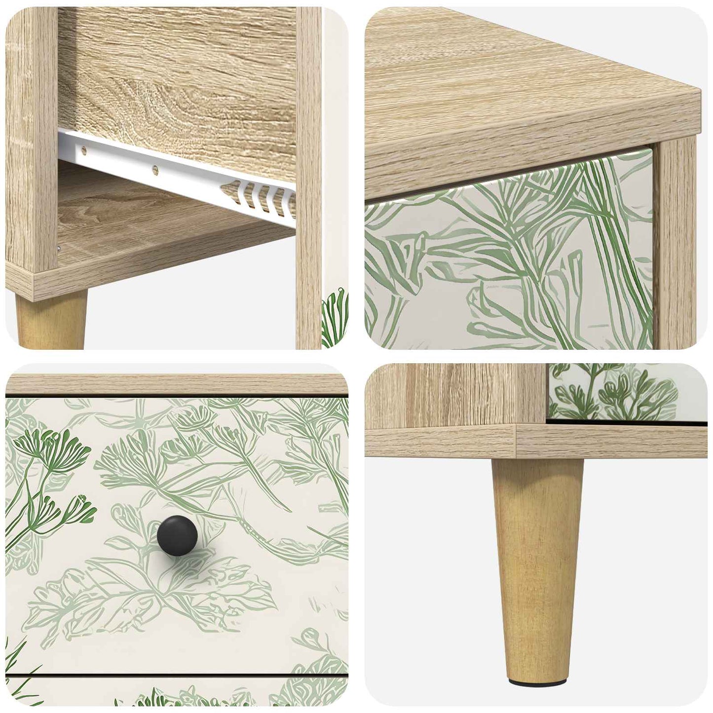 Nattbordskap GOTHA Sonoma eik 36 x 33 x 60 cm Konstruert tre