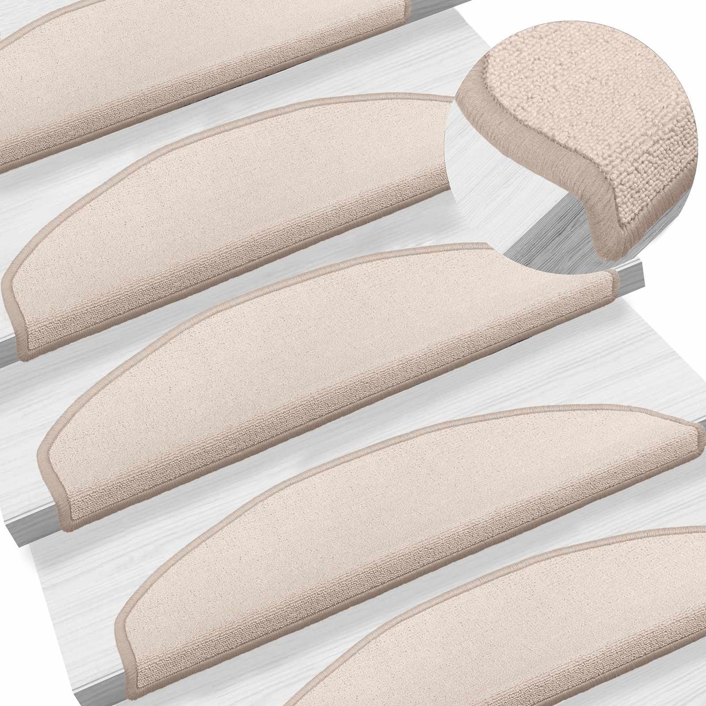 Selvlimende trappematter 15 pcs Gråbrun 80 x 24,5 x 3,5 cm