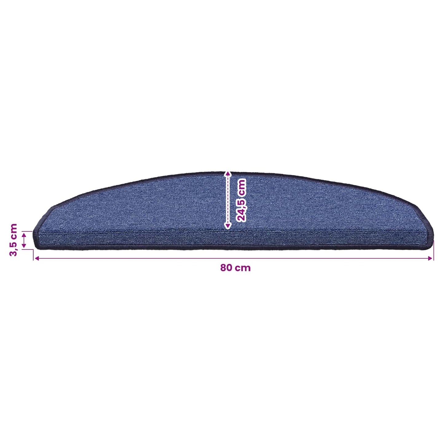 Selvlimende trappematter 15 pcs Blå 80 x 24,5 x 3,5 cm