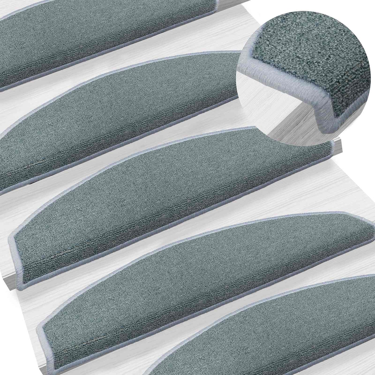 Selvlimende trappematter 15 pcs Havblå 80 x 24,5 x 3,5 cm
