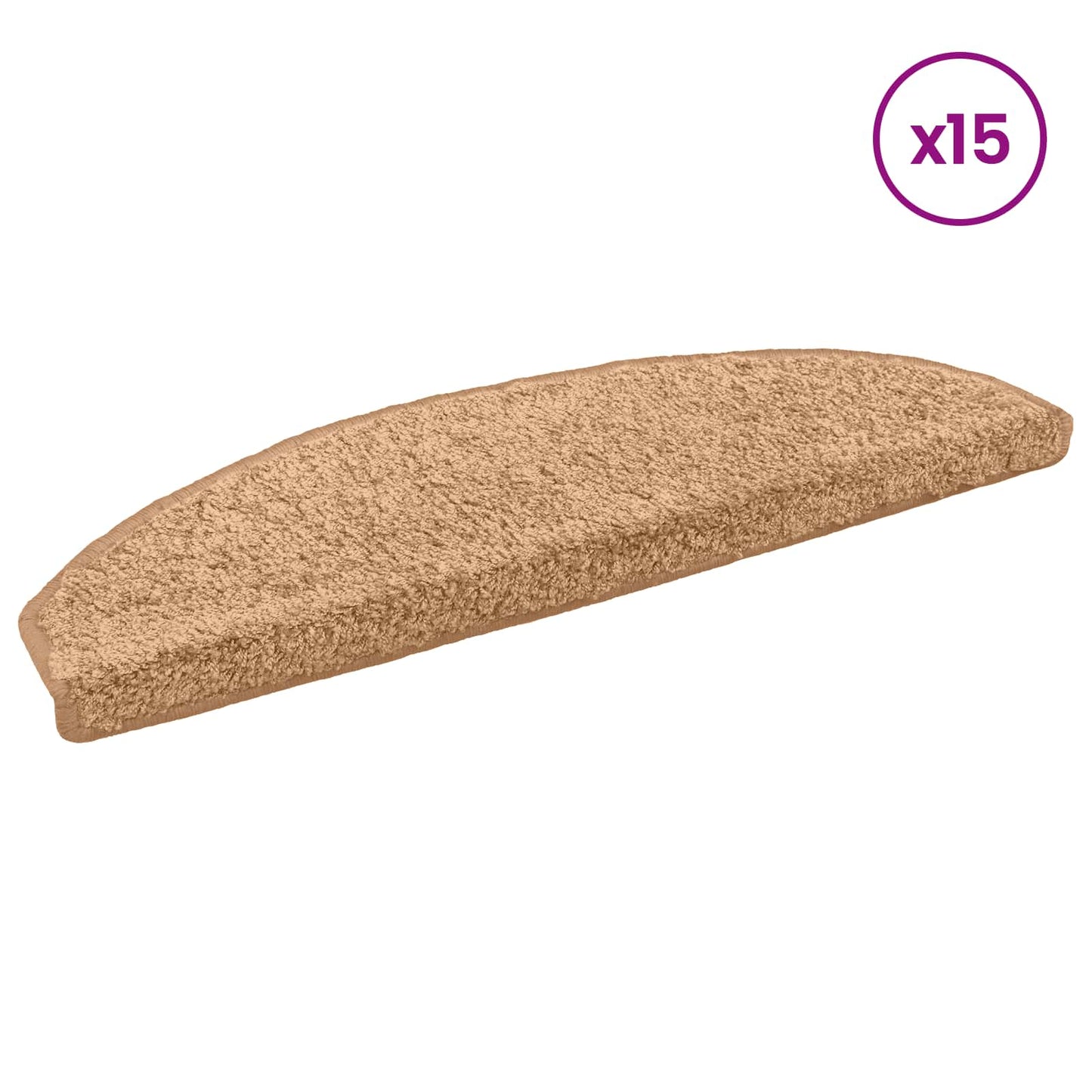 Selvlimende trappematter 15 pcs Beige 80 x 24,5 x 3,5 cm