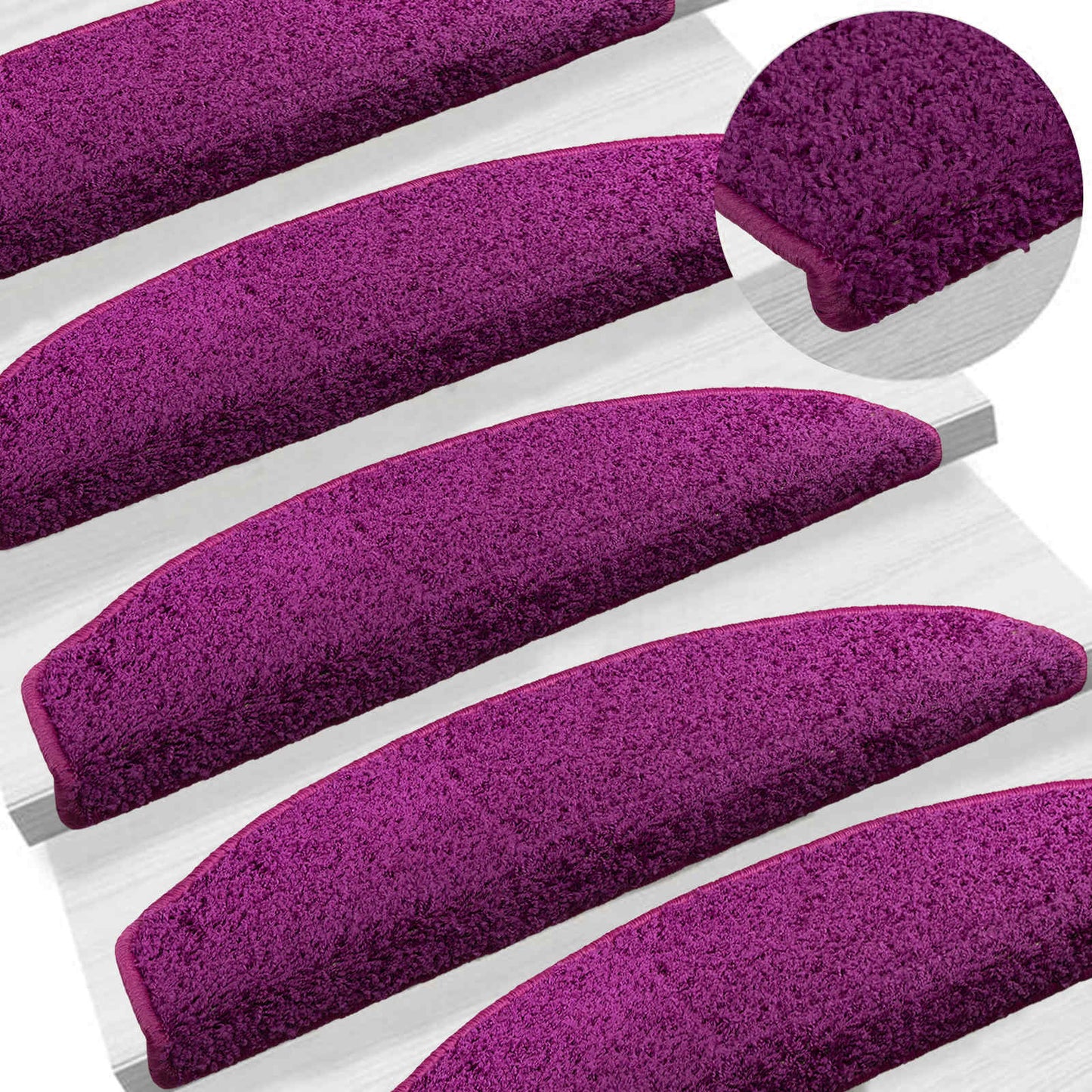 Selvlimende trappematter 15 pcs Violet 80 x 24,5 x 3,5 cm