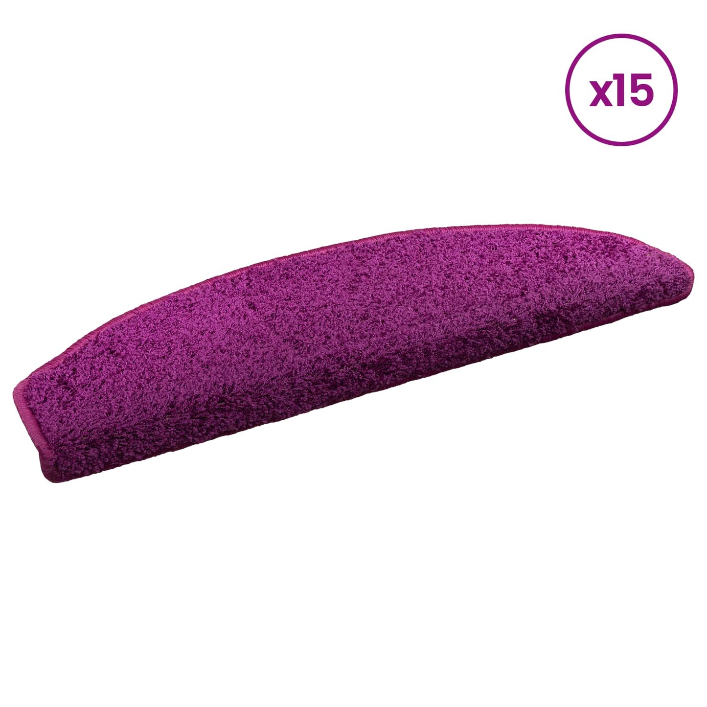 Selvlimende trappematter 15 pcs Violet 80 x 24,5 x 3,5 cm