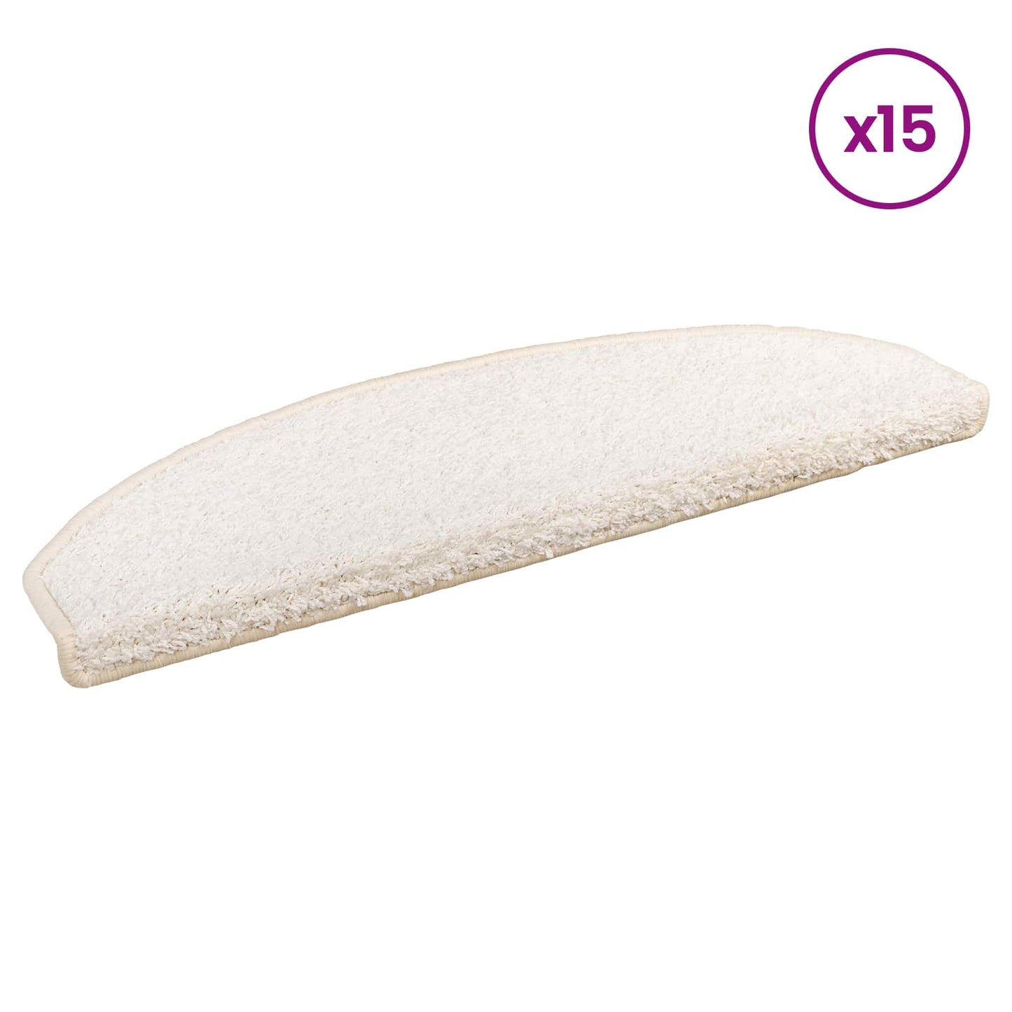 Selvlimende trappematter 15 pcs Hvit 80 x 24,5 x 3,5 cm