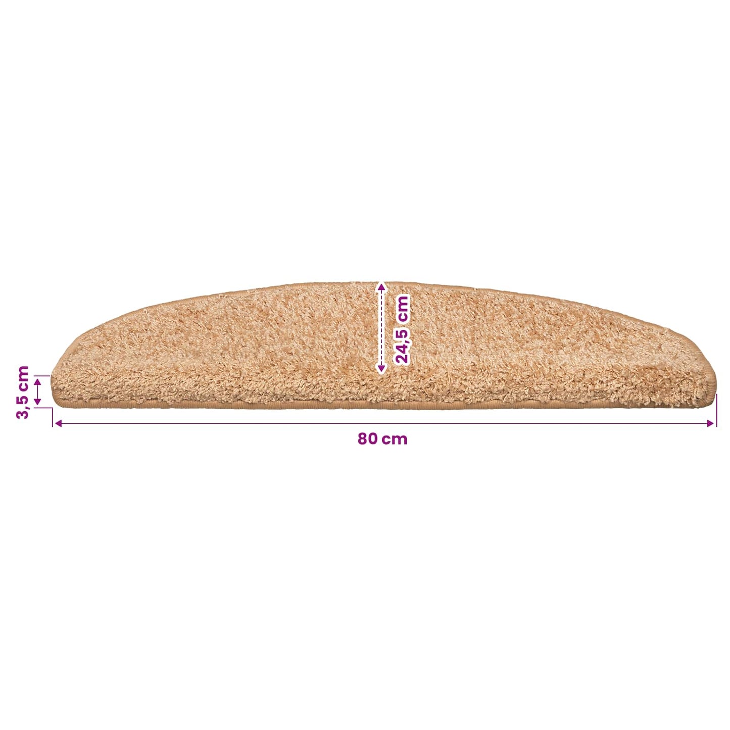 Selvlimende trappematter 15 pcs Gull 80 x 24,5 x 3,5 cm