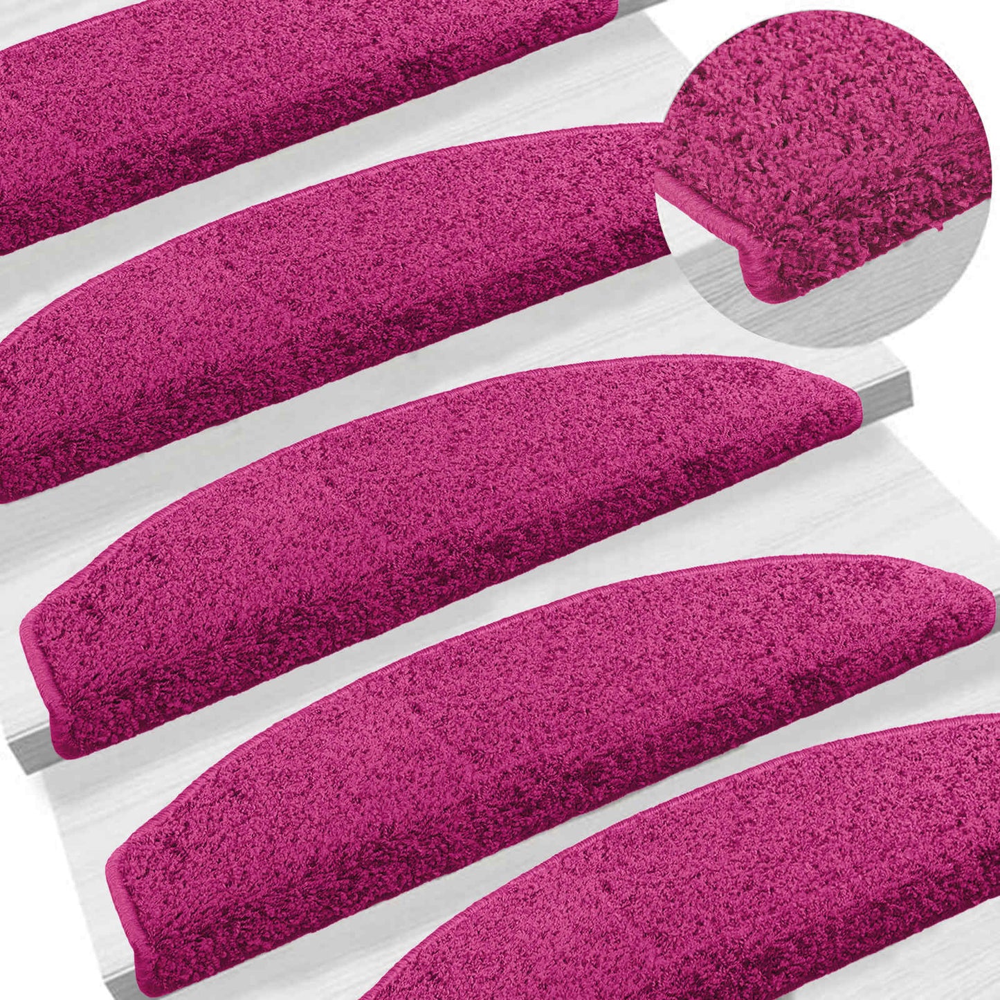 Selvlimende trappematter 15 pcs Rosa 80 x 24,5 x 3,5 cm