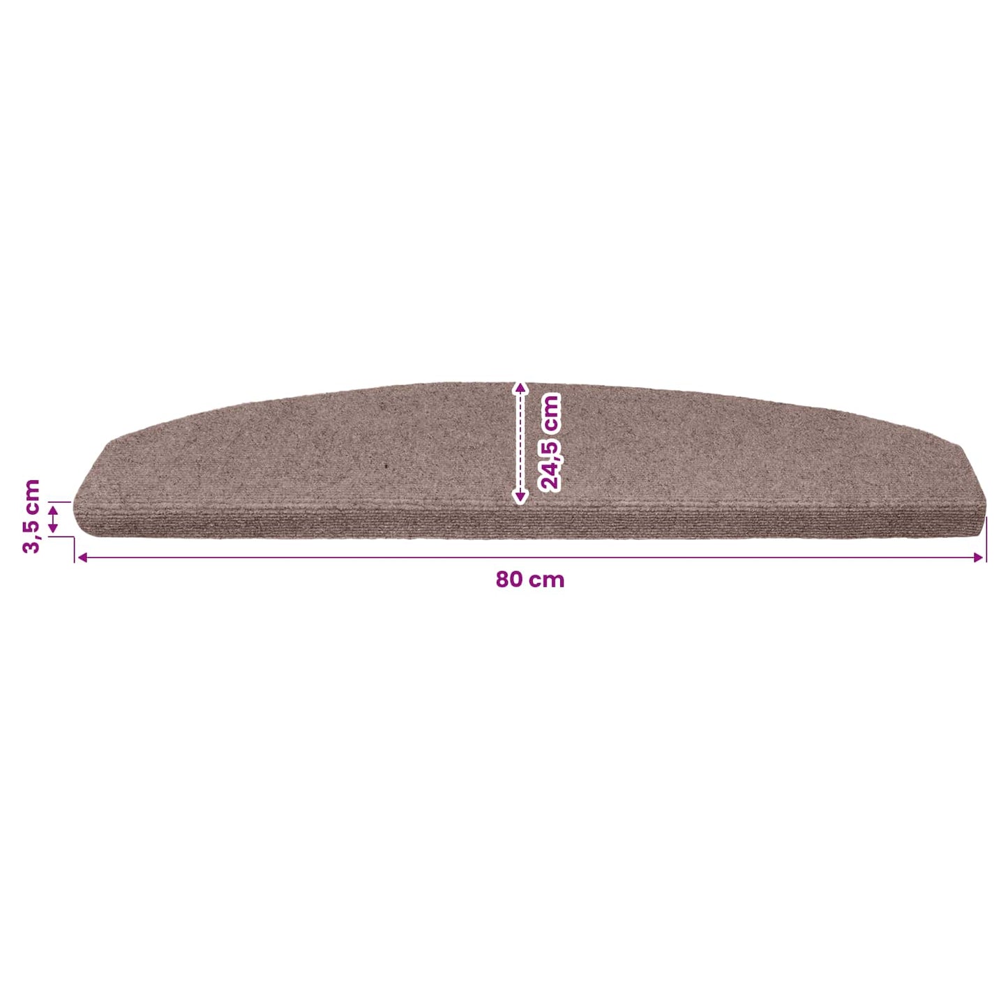 Selvlimende trappematter 15 pcs Beige 80 x 24,5 x 3,5 cm