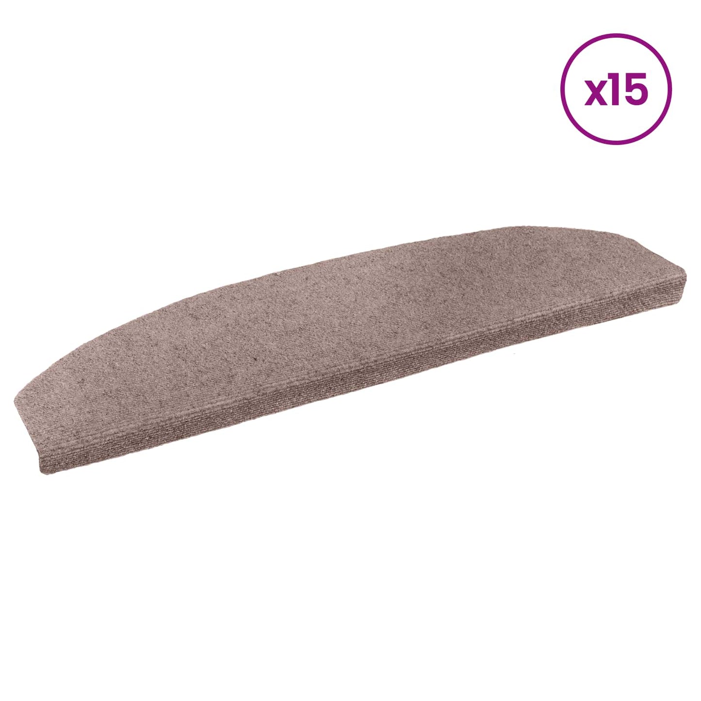 Selvlimende trappematter 15 pcs Beige 80 x 24,5 x 3,5 cm