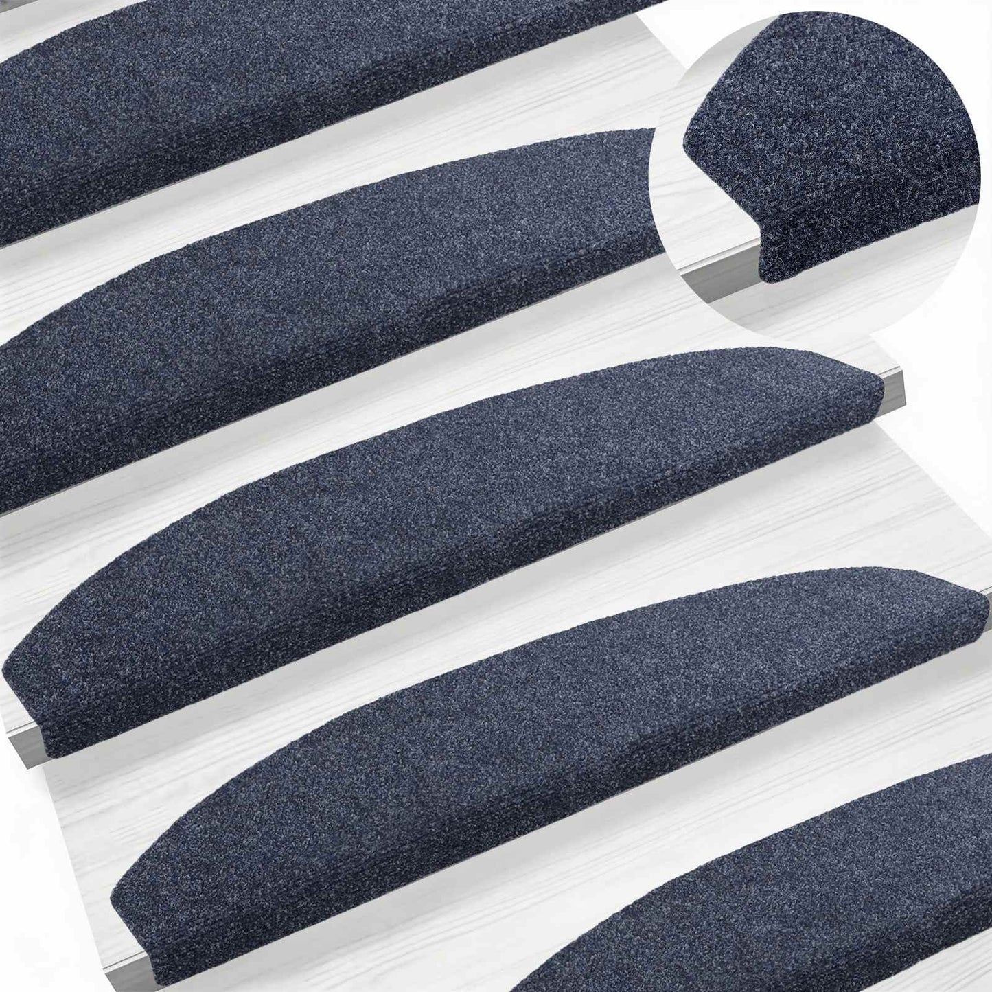 Selvlimende trappematter 15 pcs Blå 80 x 24,5 x 3,5 cm