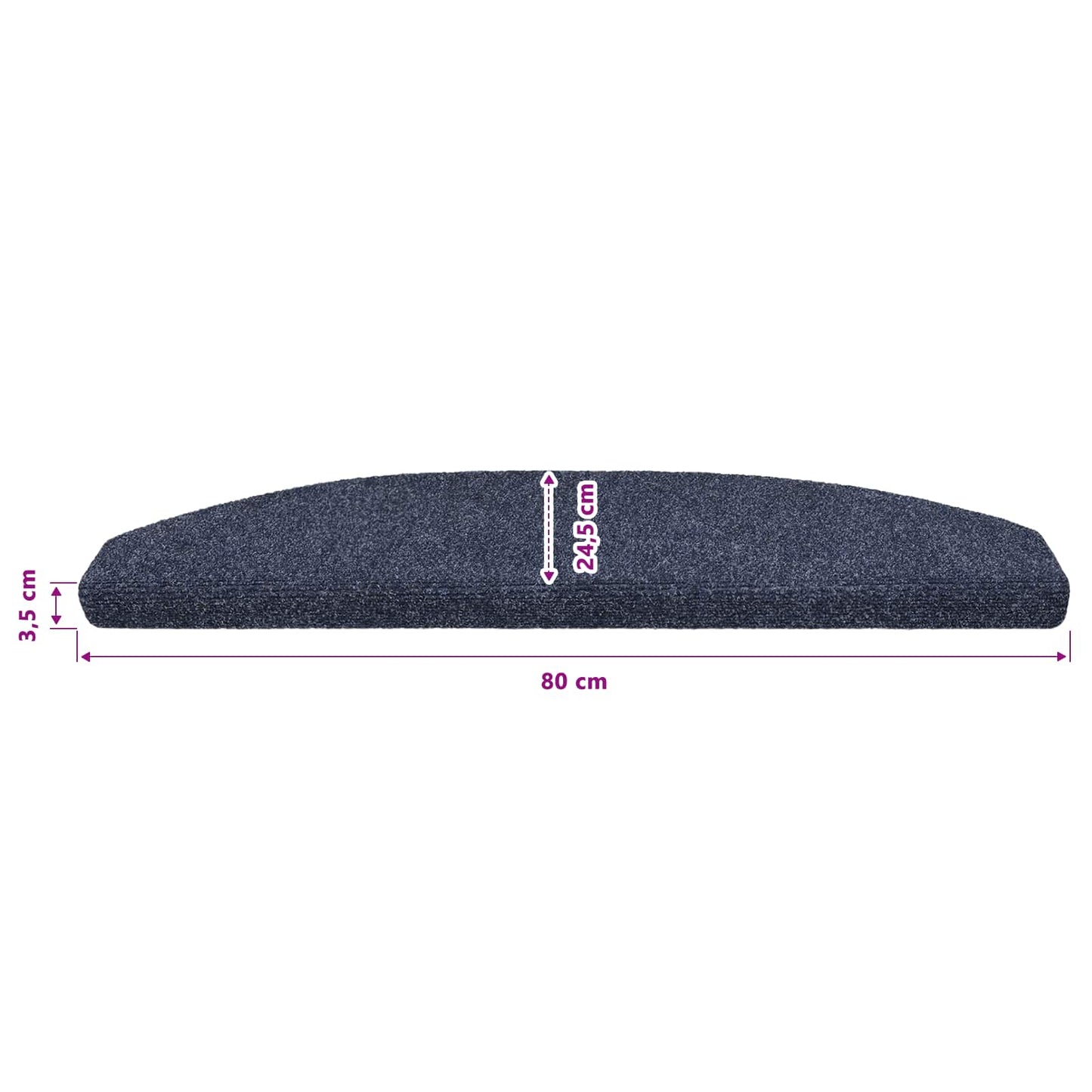 Selvlimende trappematter 15 pcs Blå 80 x 24,5 x 3,5 cm