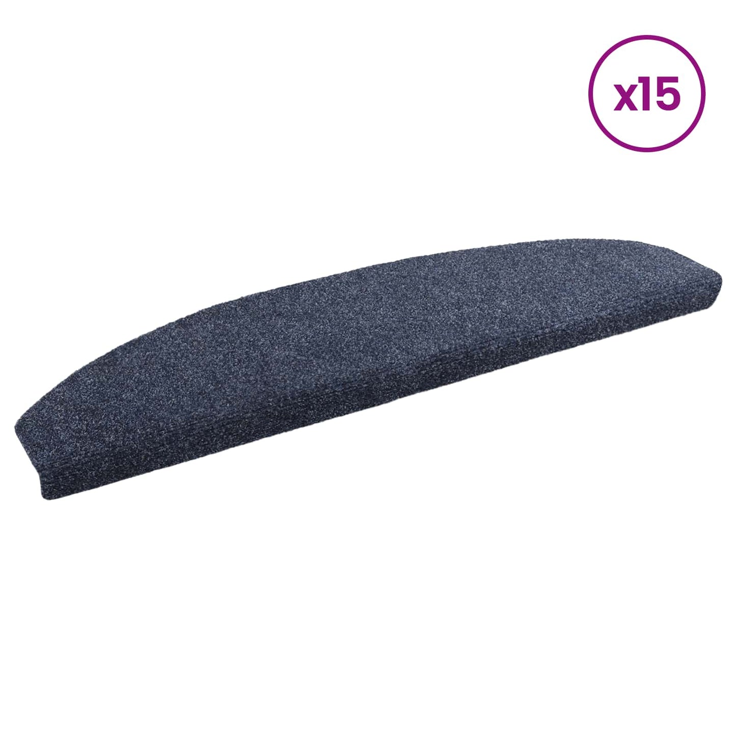 Selvlimende trappematter 15 pcs Blå 80 x 24,5 x 3,5 cm
