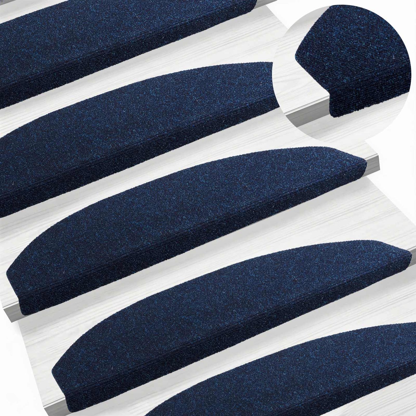 Selvlimende trappematter 15 pcs Havblå 80 x 24,5 x 3,5 cm
