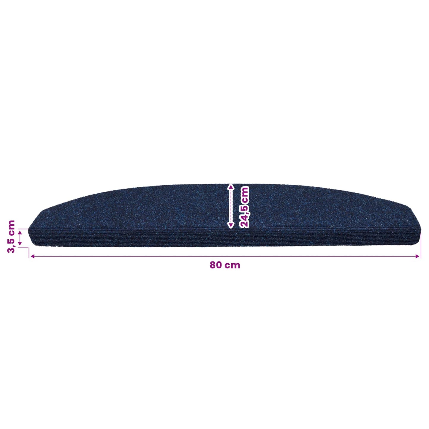 Selvlimende trappematter 15 pcs Havblå 80 x 24,5 x 3,5 cm