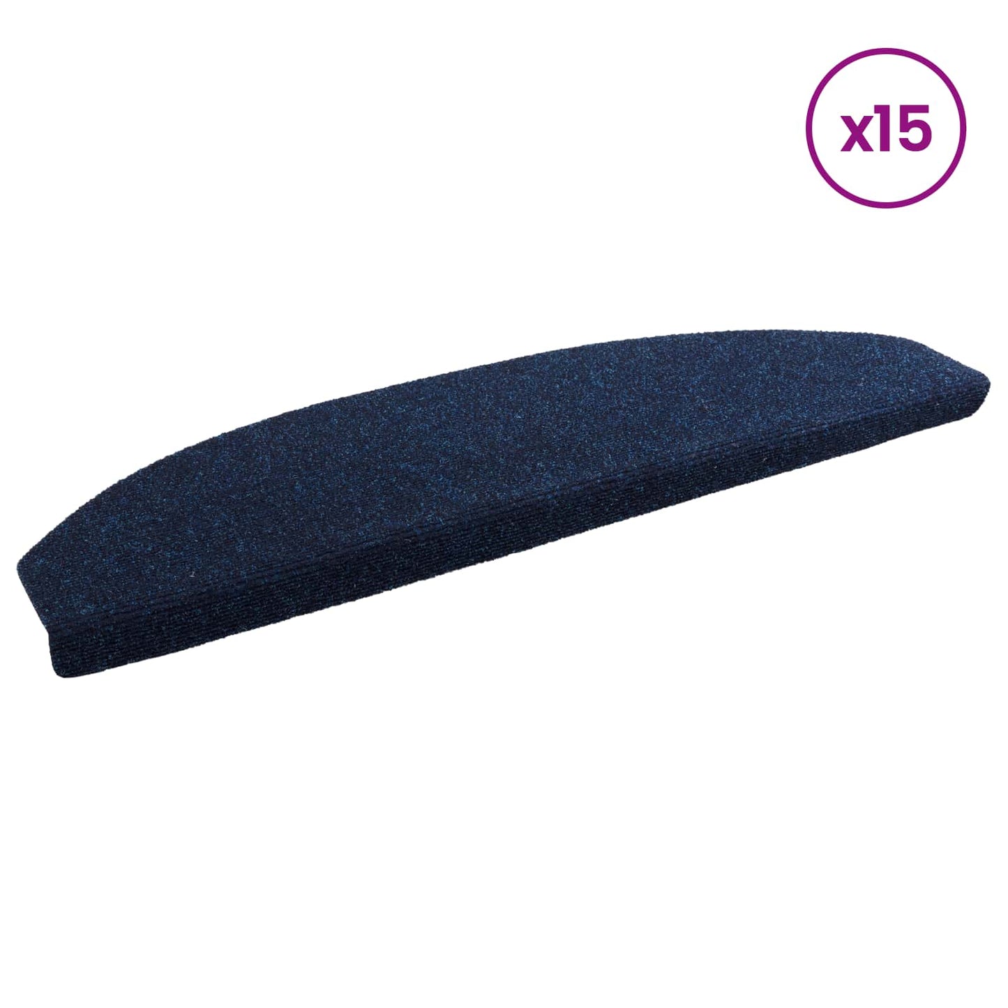 Selvlimende trappematter 15 pcs Havblå 80 x 24,5 x 3,5 cm