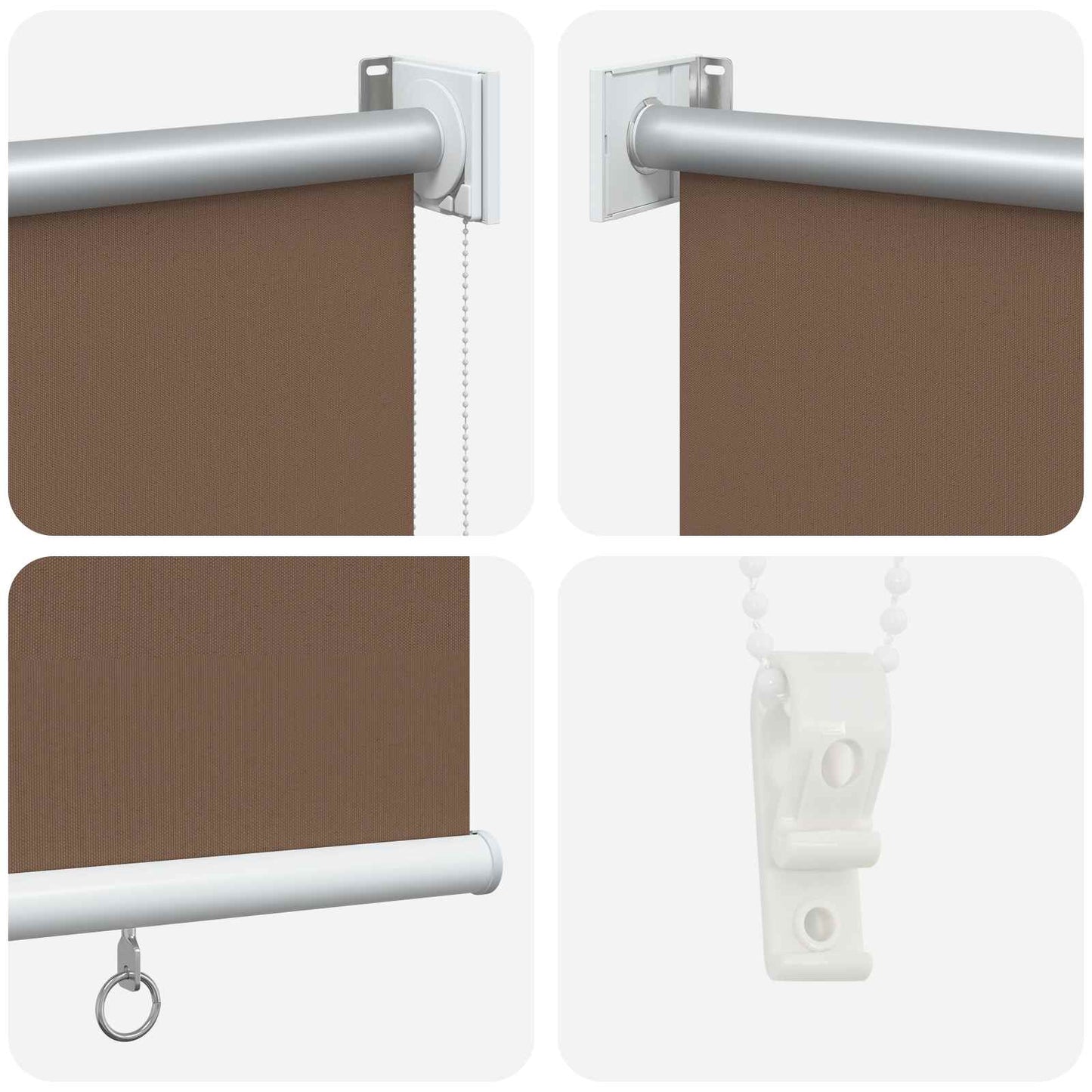 Rullegardin UV-beskyttelse Gråbrun 120 x 140 cm Polyester
