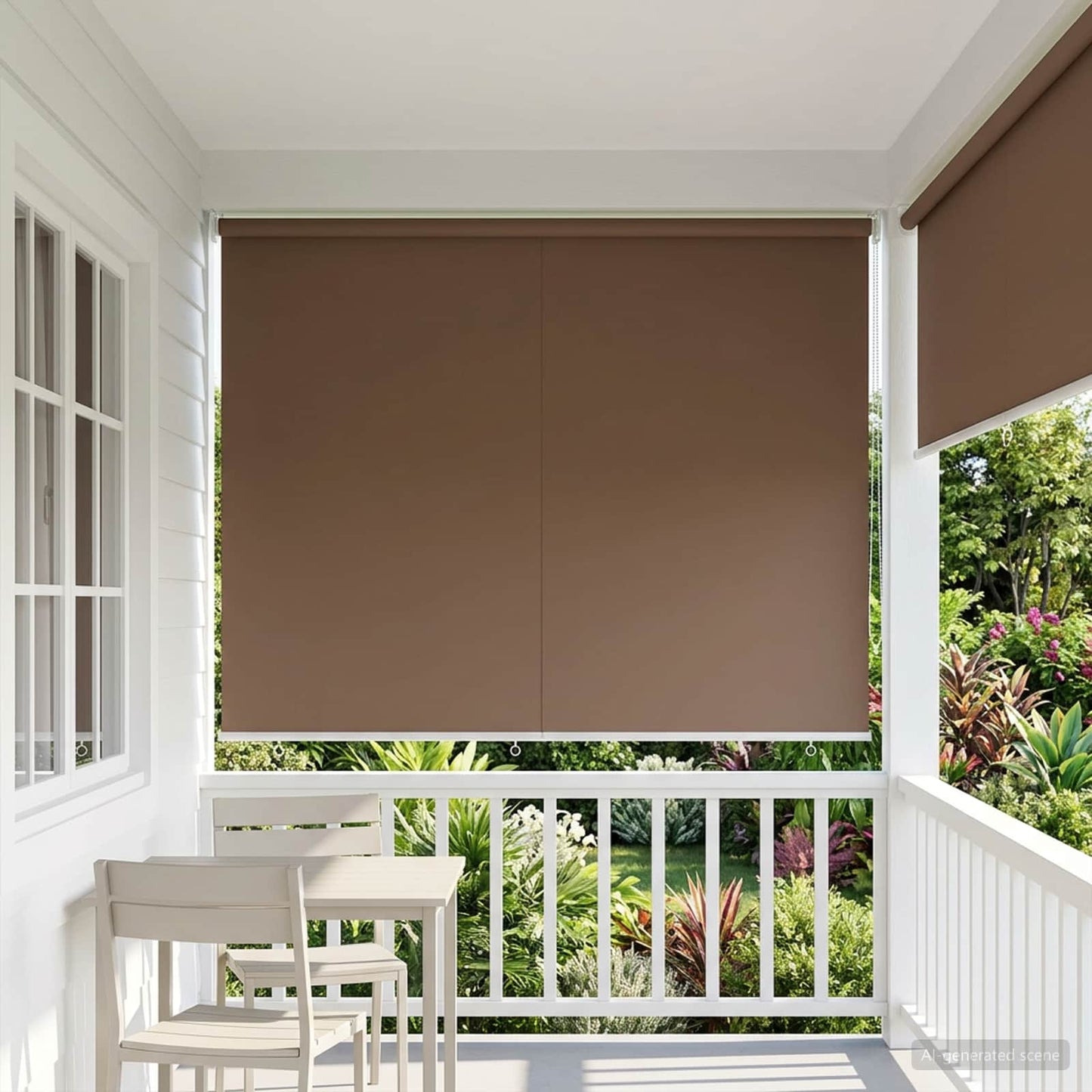 Rullegardin UV-beskyttelse Gråbrun 160 x 140 cm Polyester