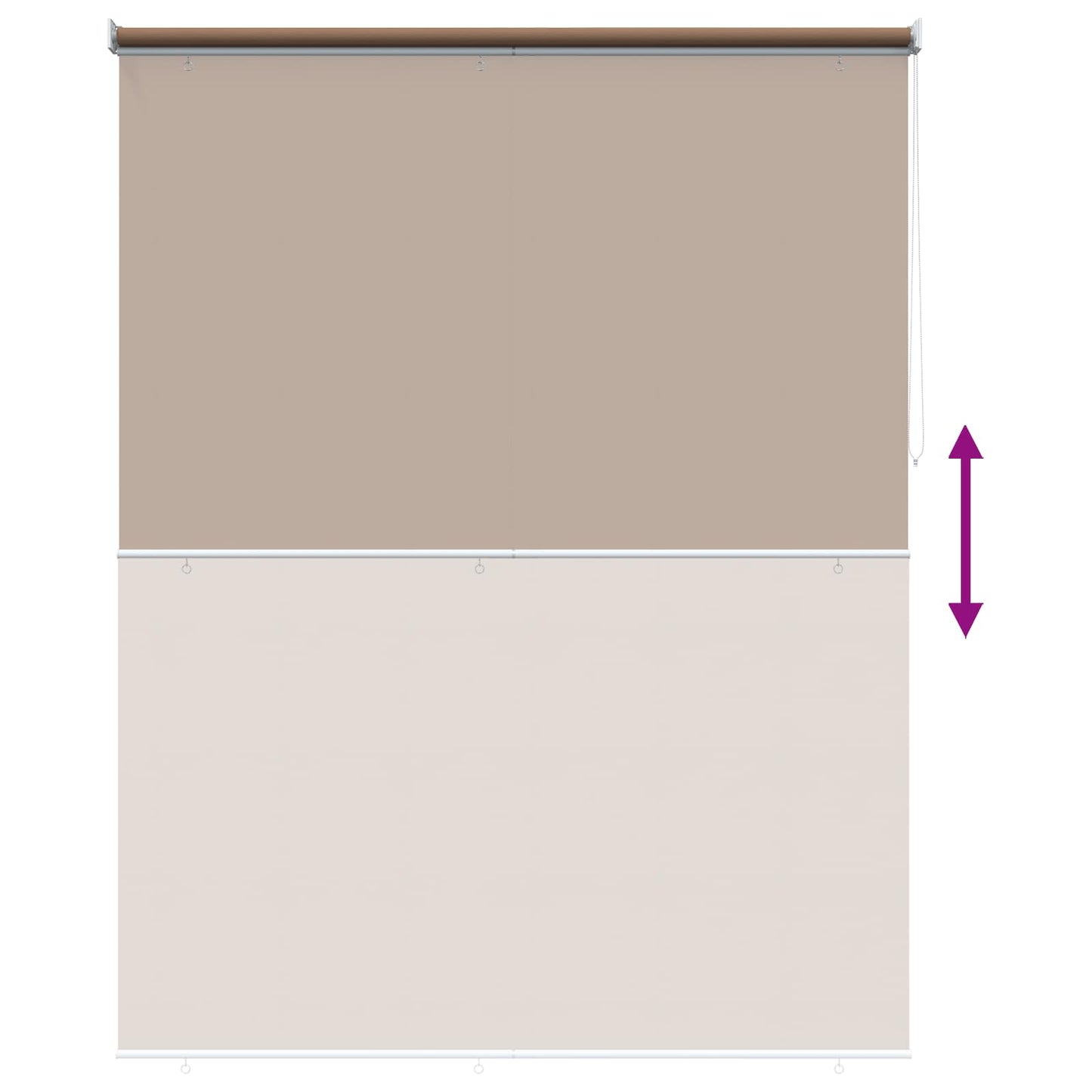 Rullegardin UV-beskyttelse Gråbrun 180 x 140 cm Polyester