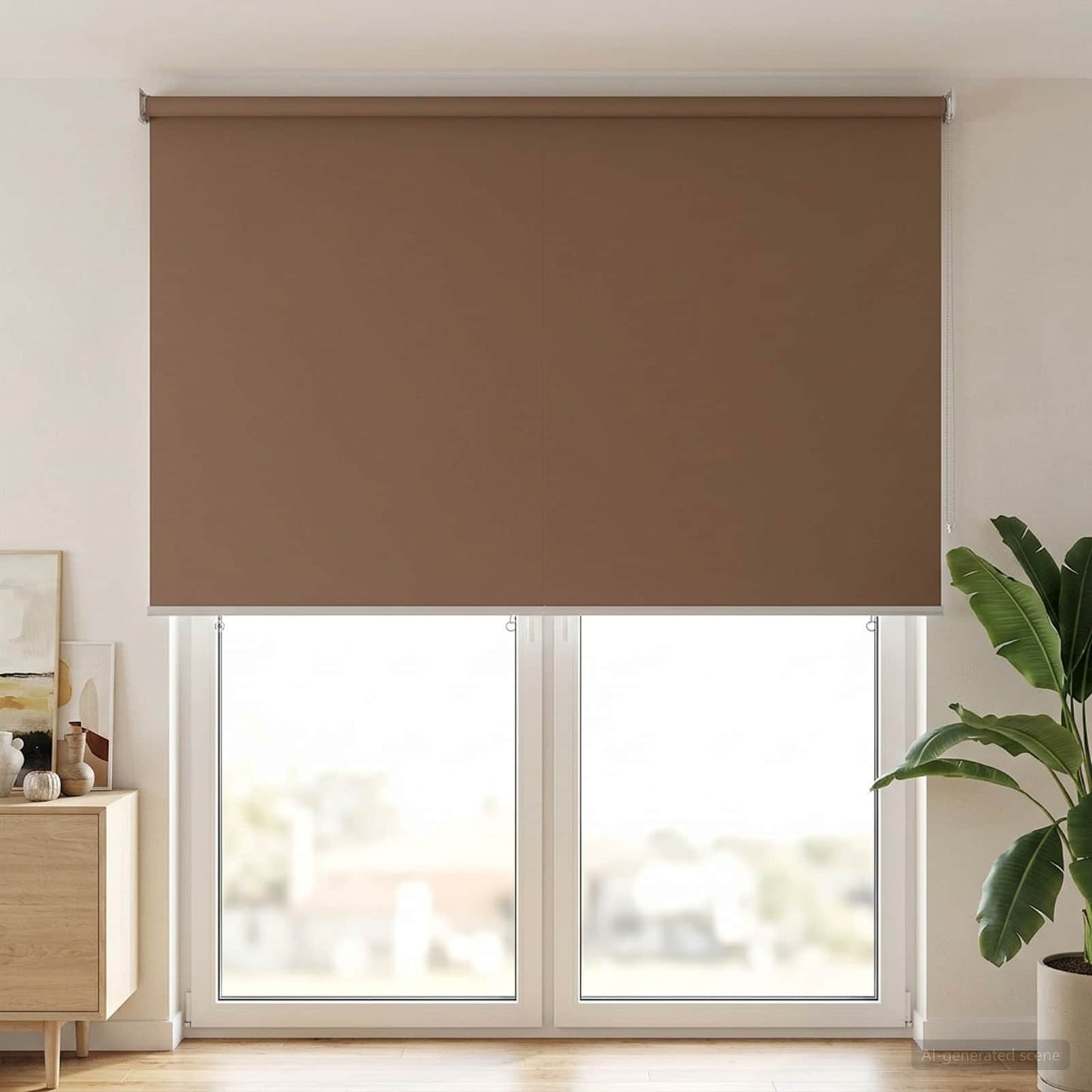 Rullegardin UV-beskyttelse Gråbrun 160 x 230 cm Polyester