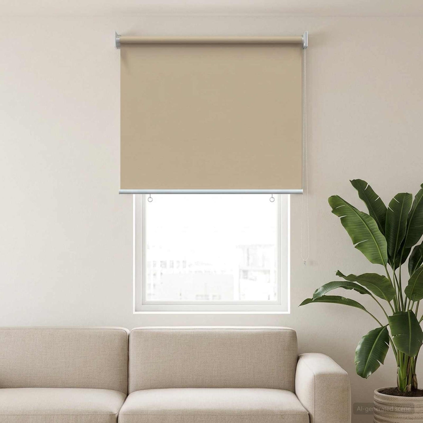 Rullegardin UV-beskyttelse Beige 60 x 140 cm Polyester