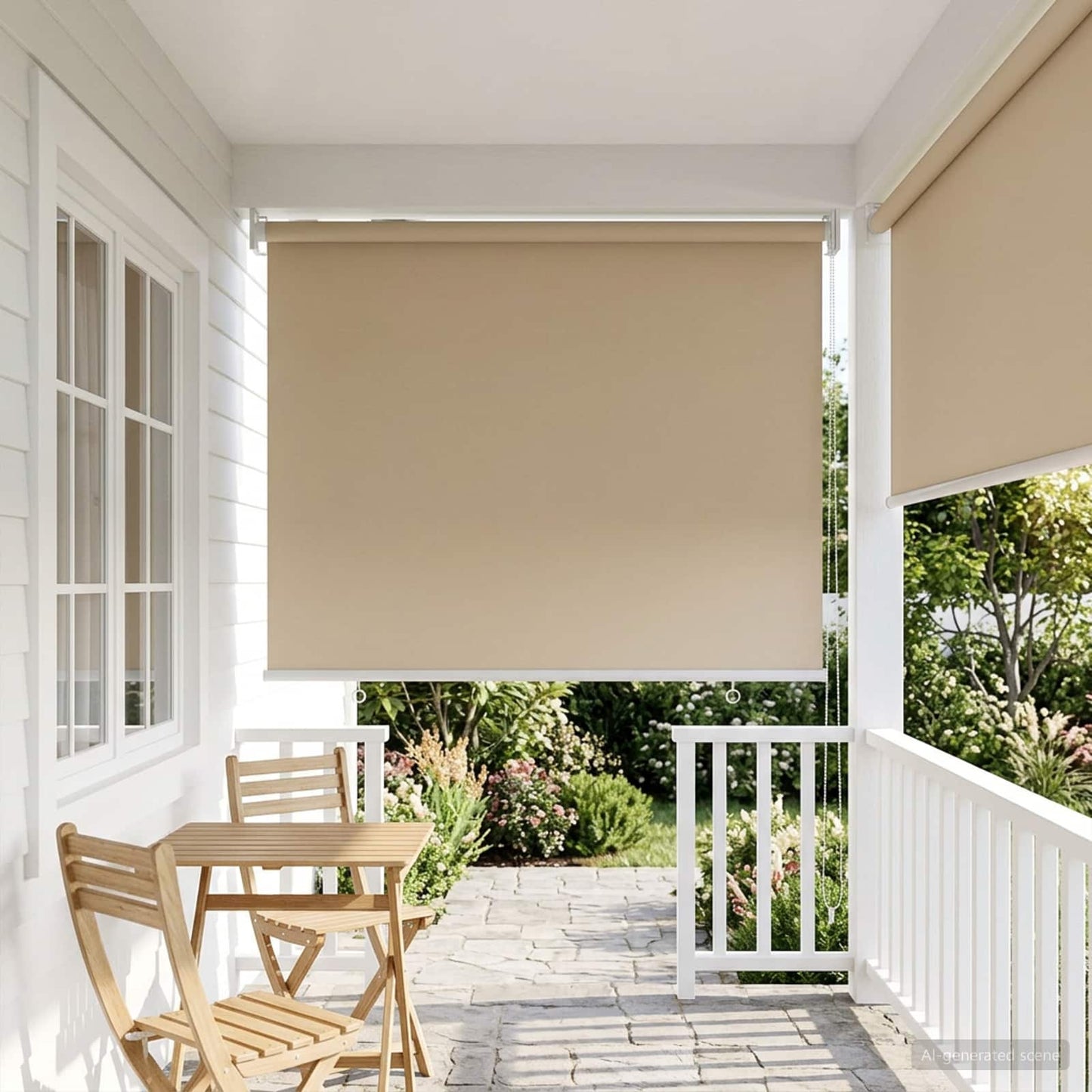Rullegardin UV-beskyttelse Beige 80 x 140 cm Polyester