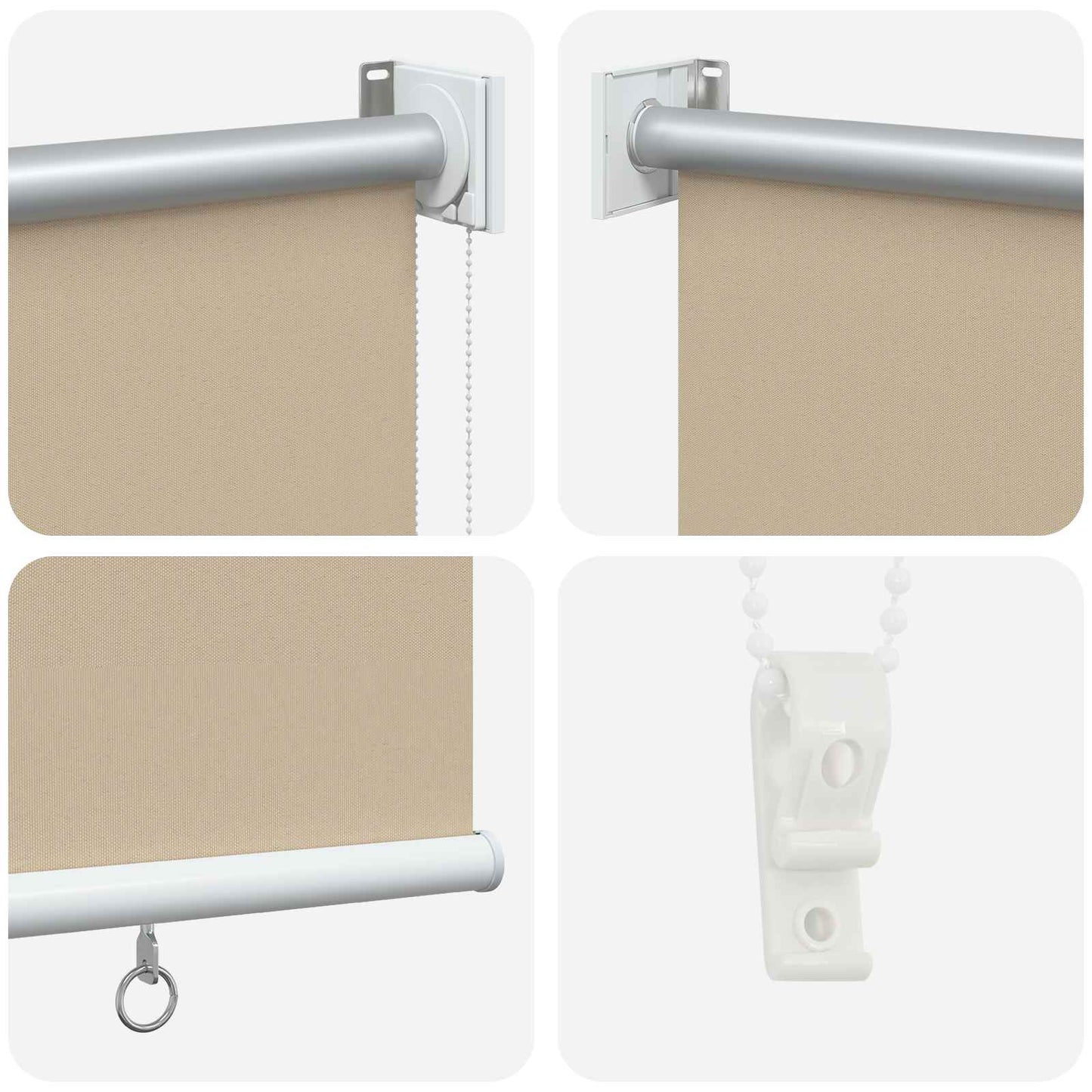Rullegardin UV-beskyttelse Beige 80 x 230 cm Polyester