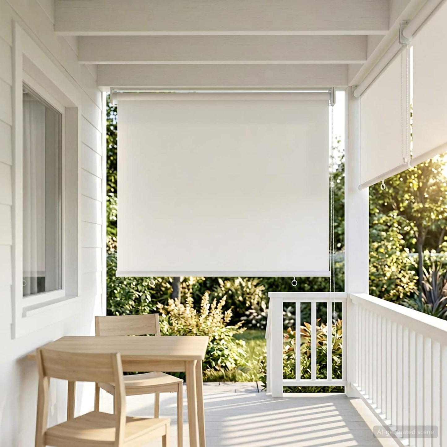 Rullegardin UV-beskyttelse Hvit 60 x 140 cm Polyester