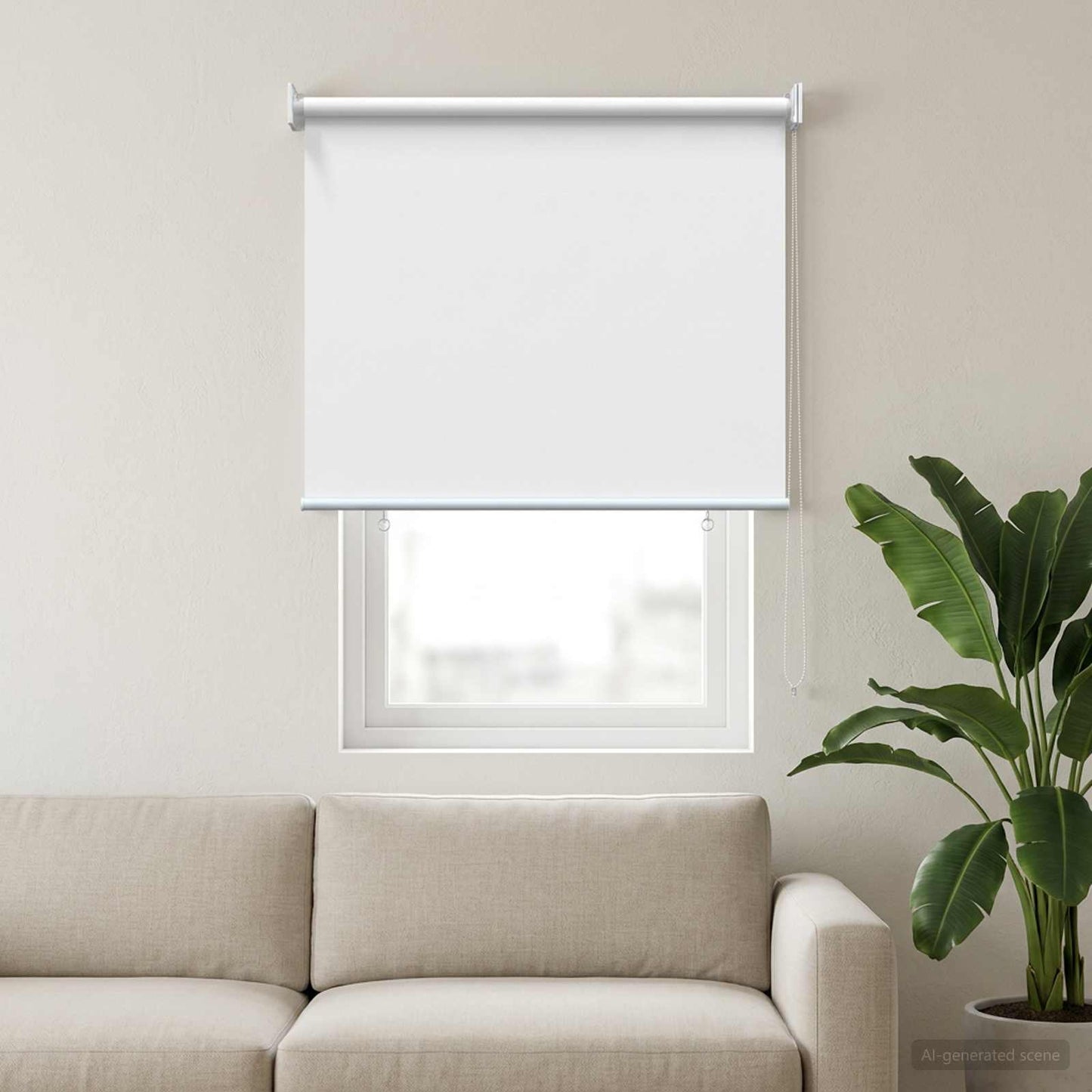 Rullegardin UV-beskyttelse Hvit 100 x 140 cm Polyester
