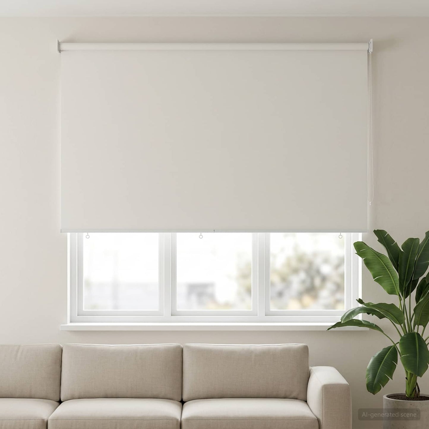 Rullegardin UV-beskyttelse Hvit 180 x 140 cm Polyester