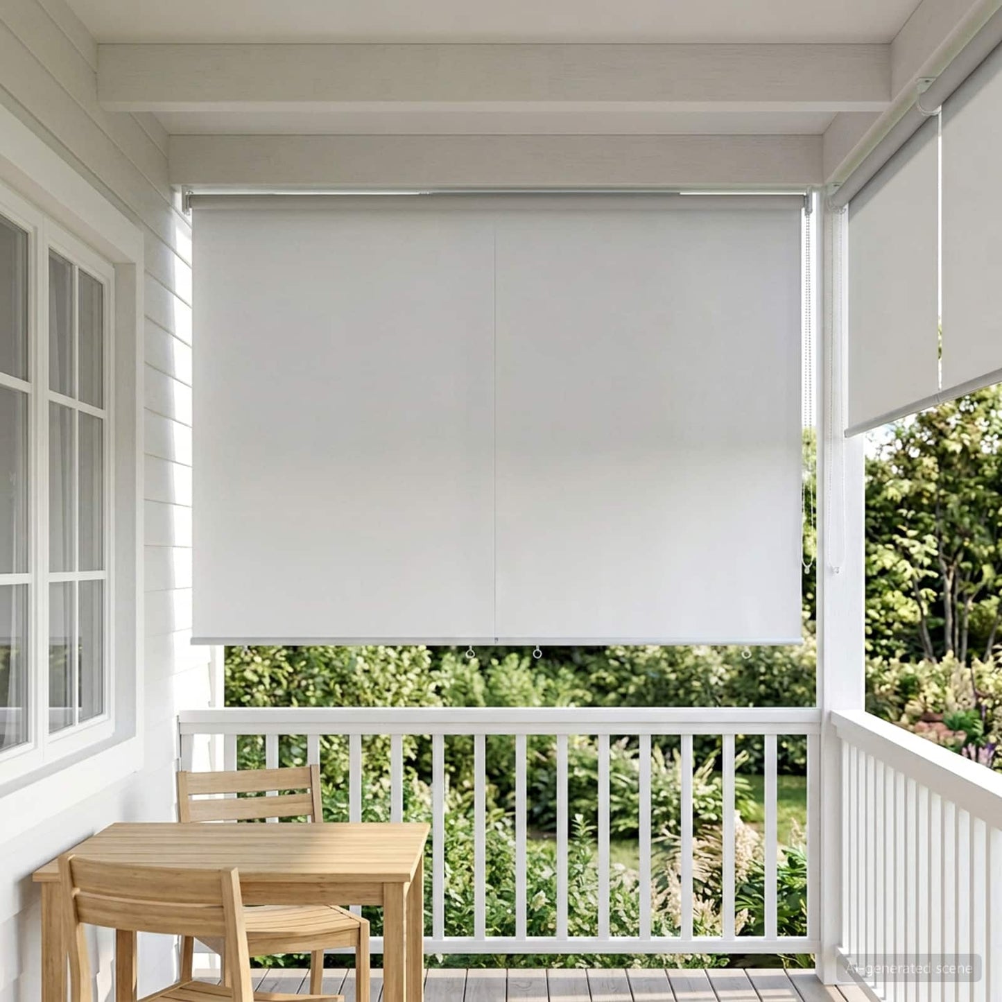 Rullegardin UV-beskyttelse Hvit 180 x 230 cm Polyester