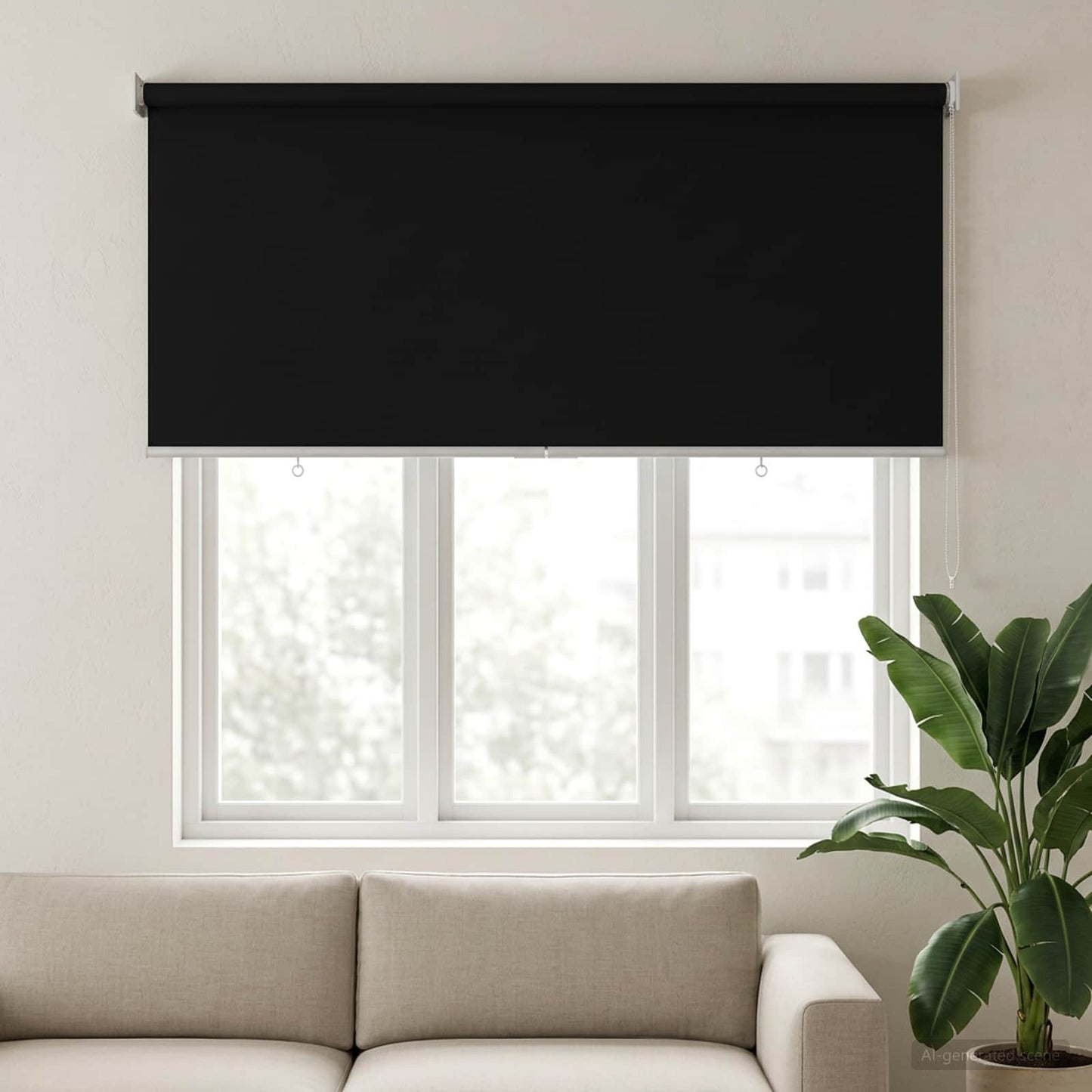 Rullegardin UV-beskyttelse Svart 140 x 140 cm Polyester