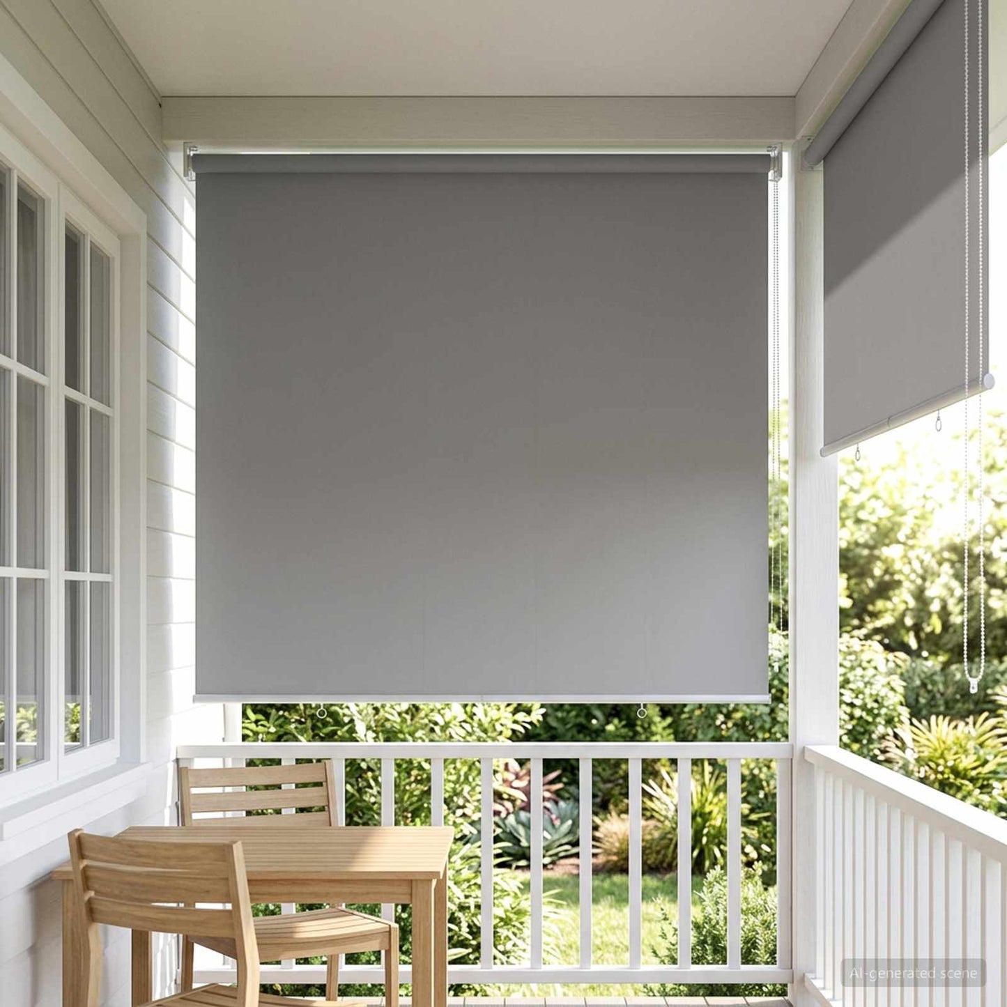 Rullegardin UV-beskyttelse Lysegrå 140 x 140 cm Polyester