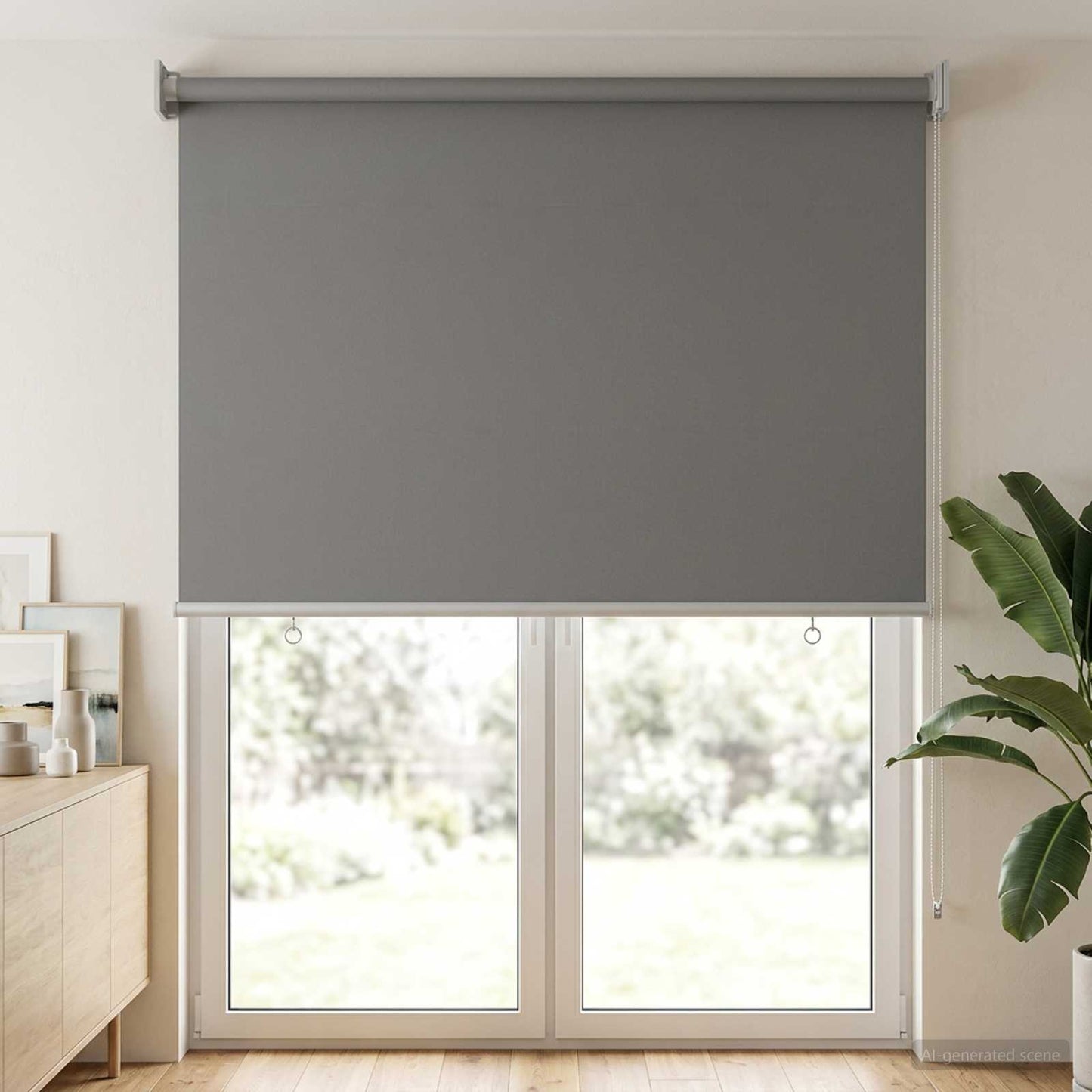 Rullegardin UV-beskyttelse Lysegrå 80 x 230 cm Polyester