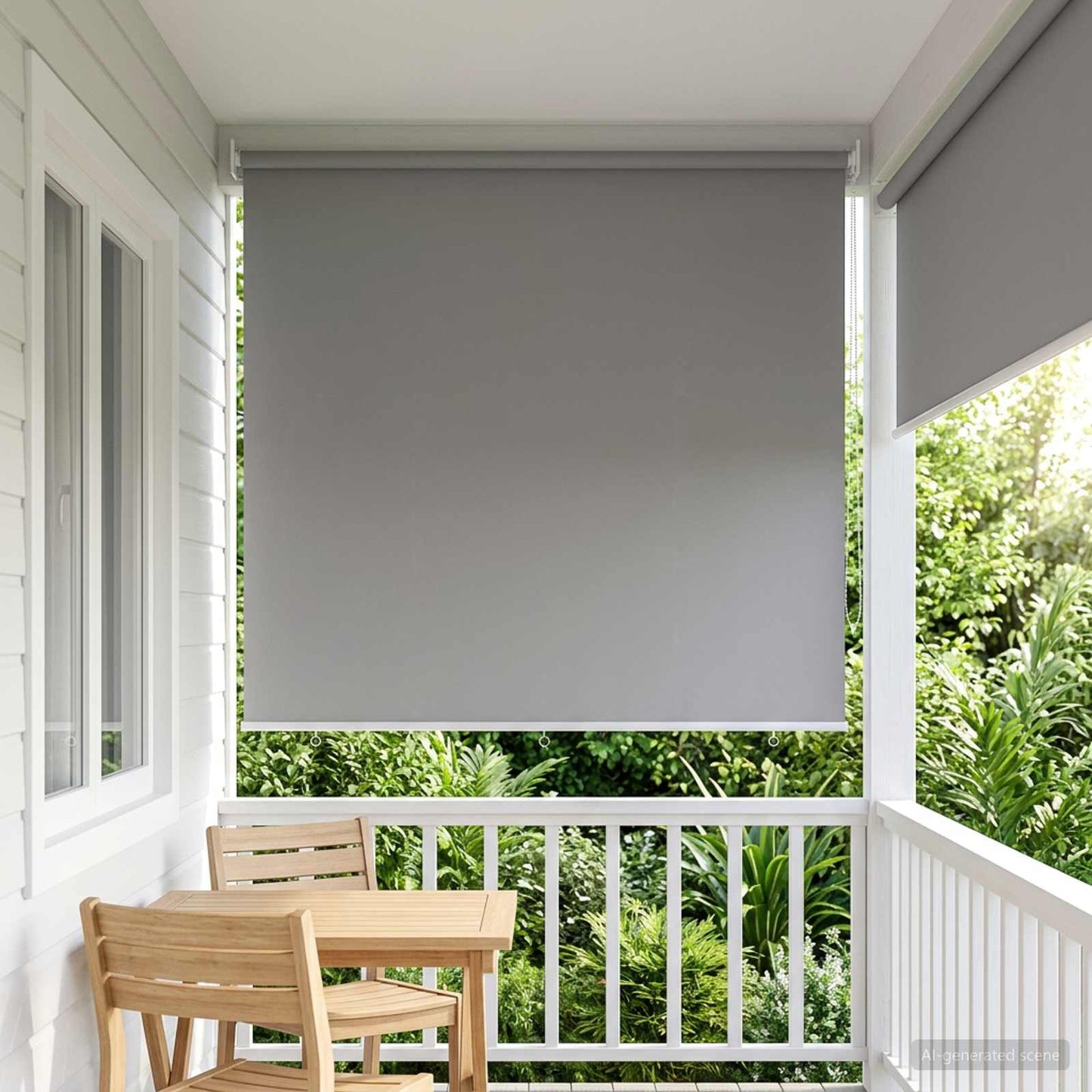 Rullegardin UV-beskyttelse Lysegrå 160 x 230 cm Polyester
