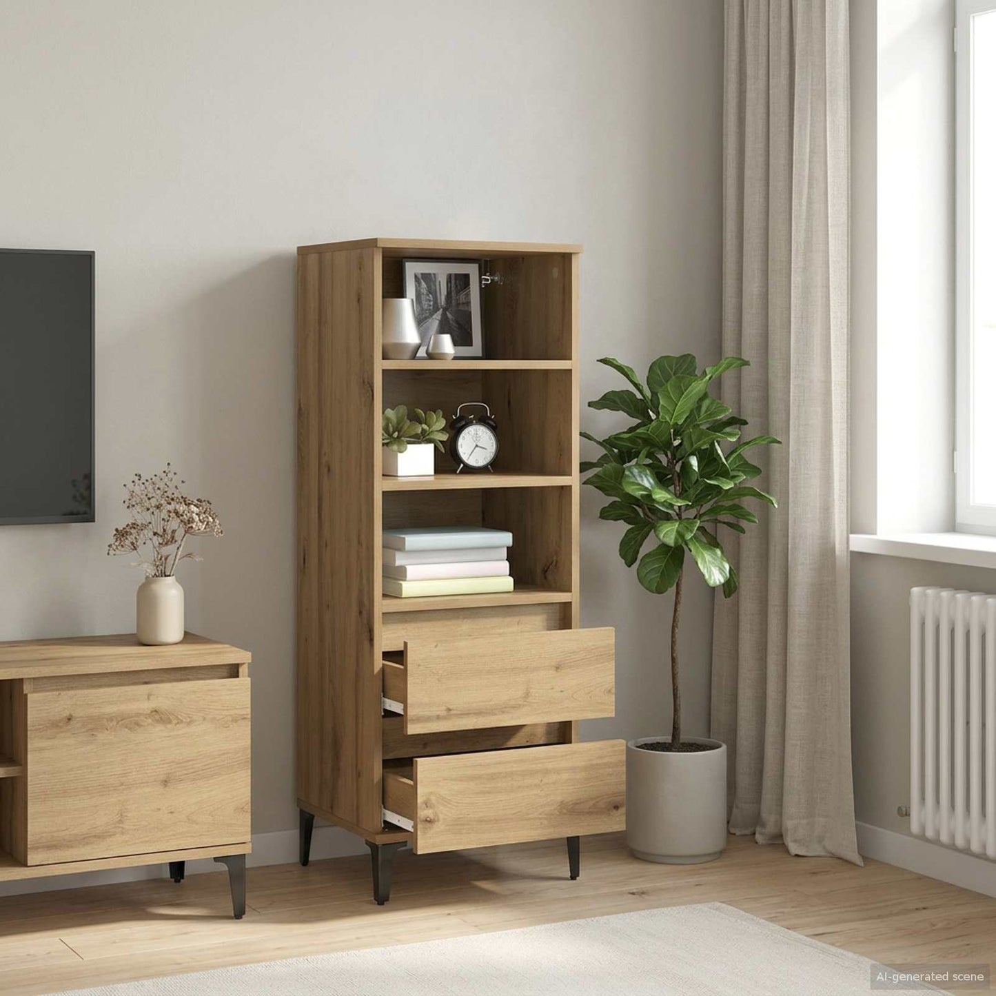 Høyskap Artisan eik 40 x 36 x 110 cm Konstruert tre