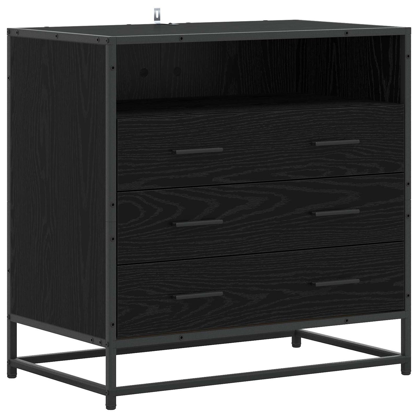 Skuffeskap 3-Skuff Svart eik 70 x 41 x 70 cm Konstruert tre