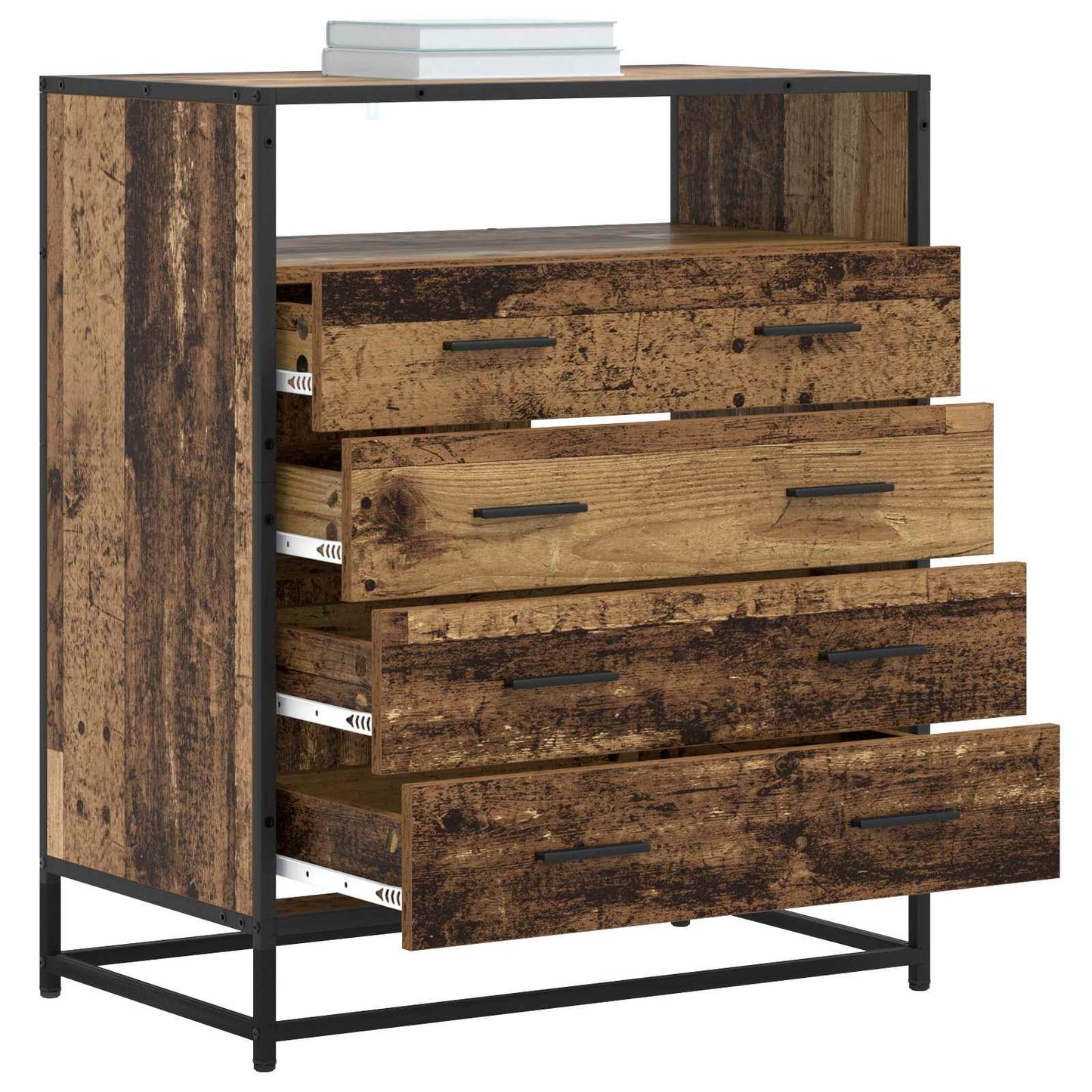 Skuffeskap 4-Skuff Gammelt tre 70 x 41 x 83,5 cm Konstruert tre