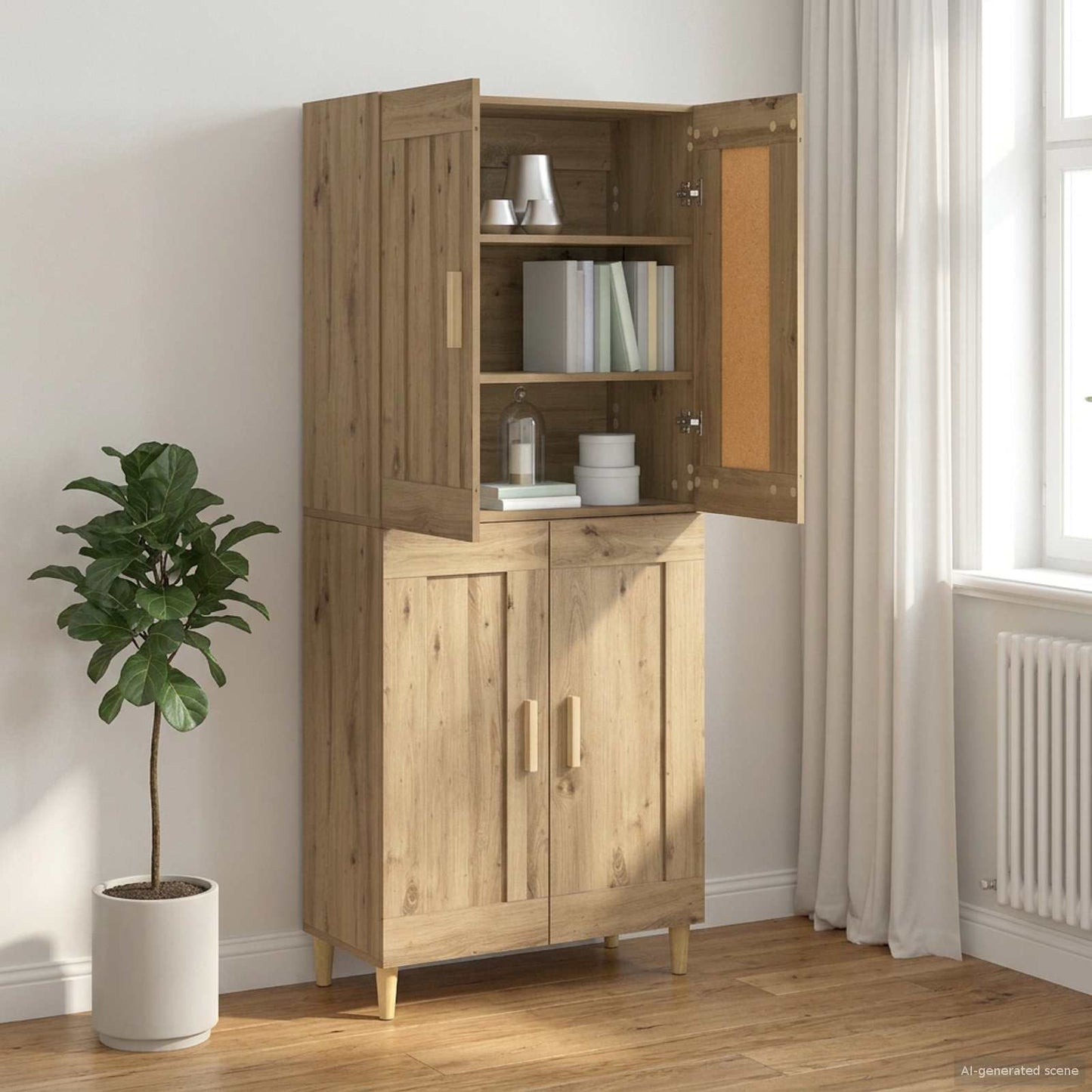 Serviesskap Artisan eik 69,5 x 34 x 90 cm Konstruert tre