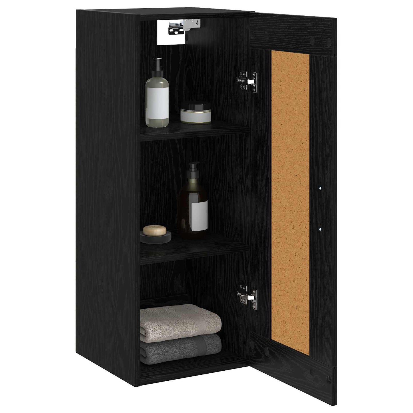 Veggskap Svart eik 34,5 x 34 x 90 cm Konstruert tre