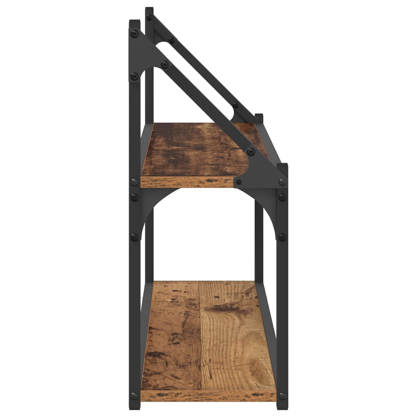 Vegghylle Veggmontert Gammelt tre 80 x 21 x 51 cm metall PB