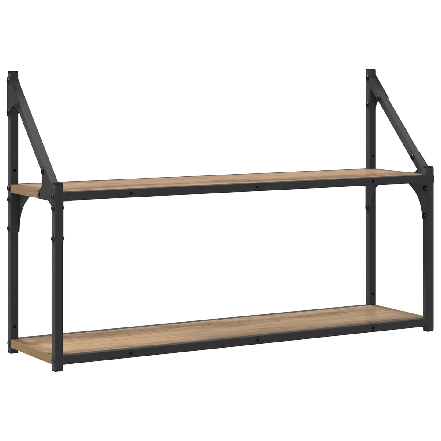 Vegghylle Veggmontert Artisan eik 80 x 21 x 51 cm metall PB