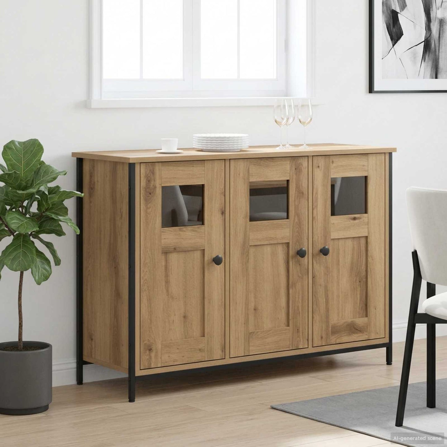 Serviesskap Artisan eik 100 x 35 x 70 cm Konstruert tre