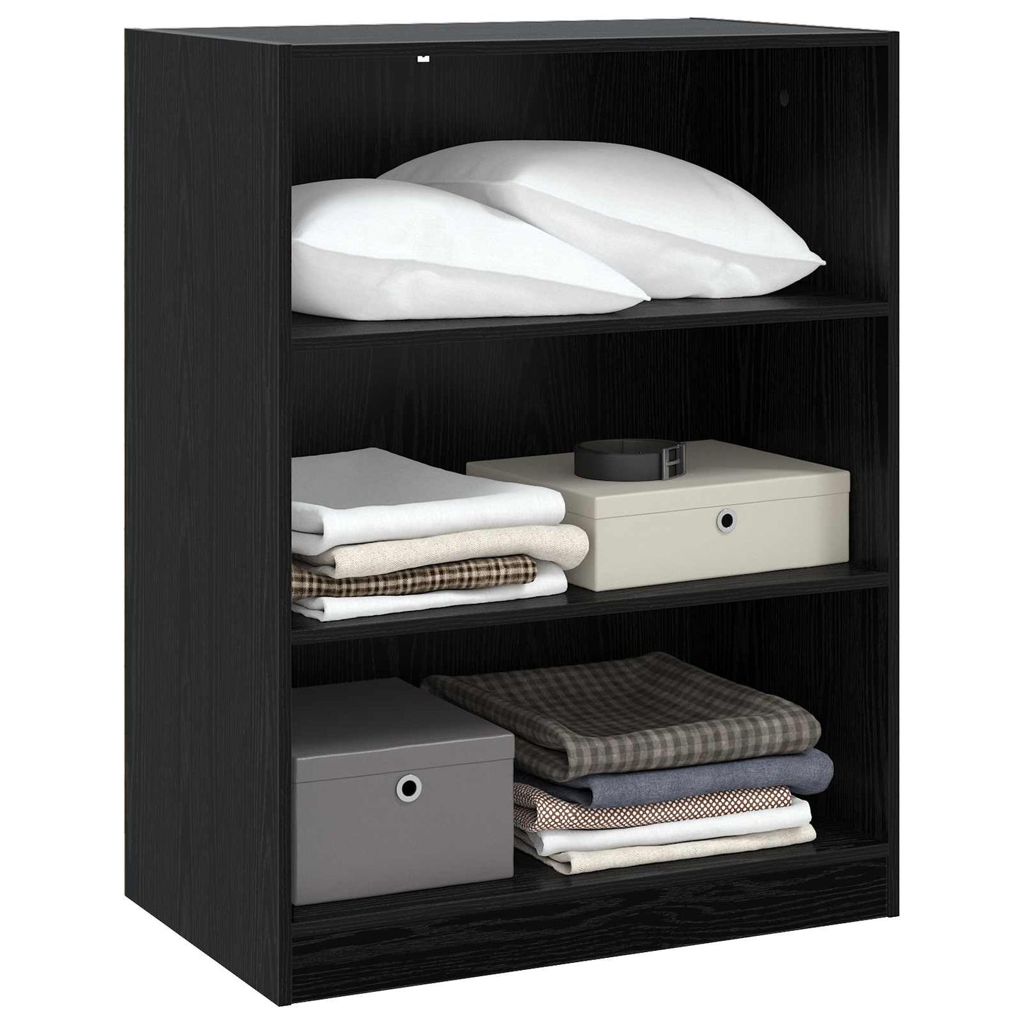 Garderobeskap med hylle Svart eik 77 x 48 x 102 cm PB