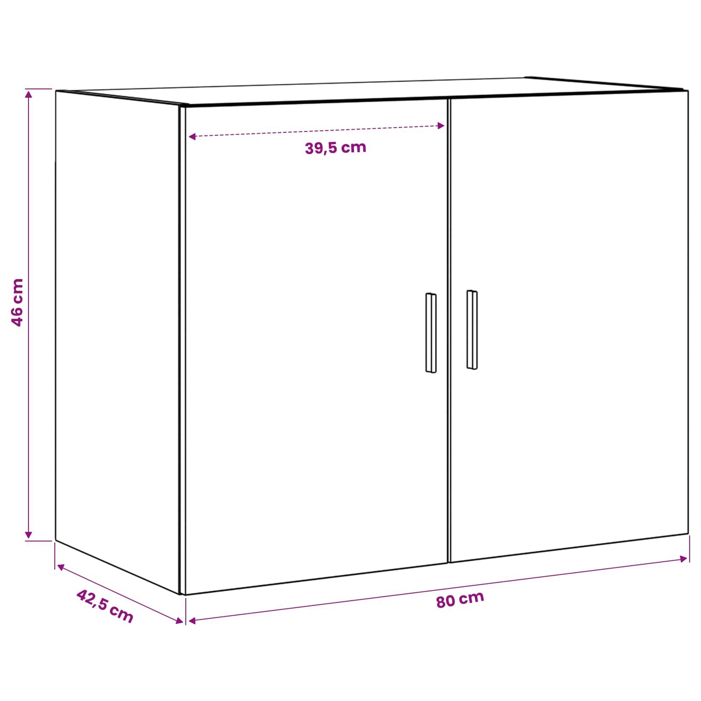 Veggskap Artisan eik 80 x 42,5 x 64 cm Konstruert tre