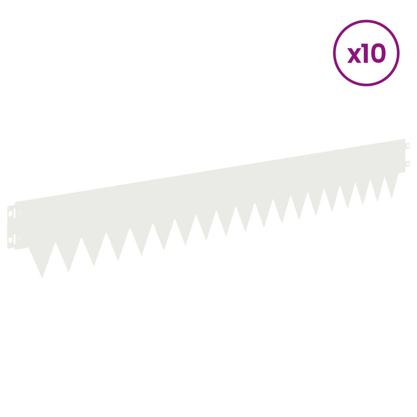 Gjerdekant 10 pcs 103 x 15 cm metall Hvit